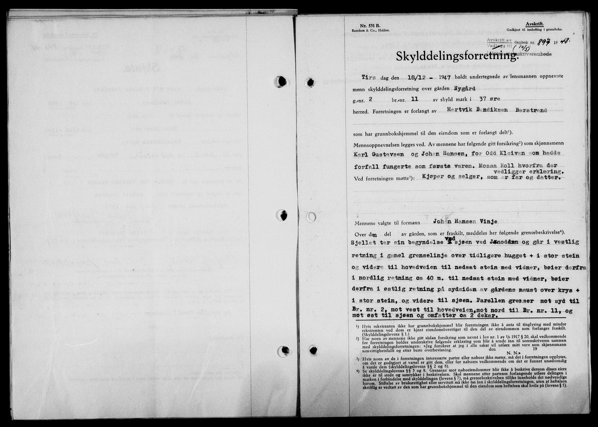 Lofoten sorenskriveri, SAT/A-0017/1/2/2C/L0018a: Mortgage book no. 18a, 1948-1948, Diary no: : 897/1948