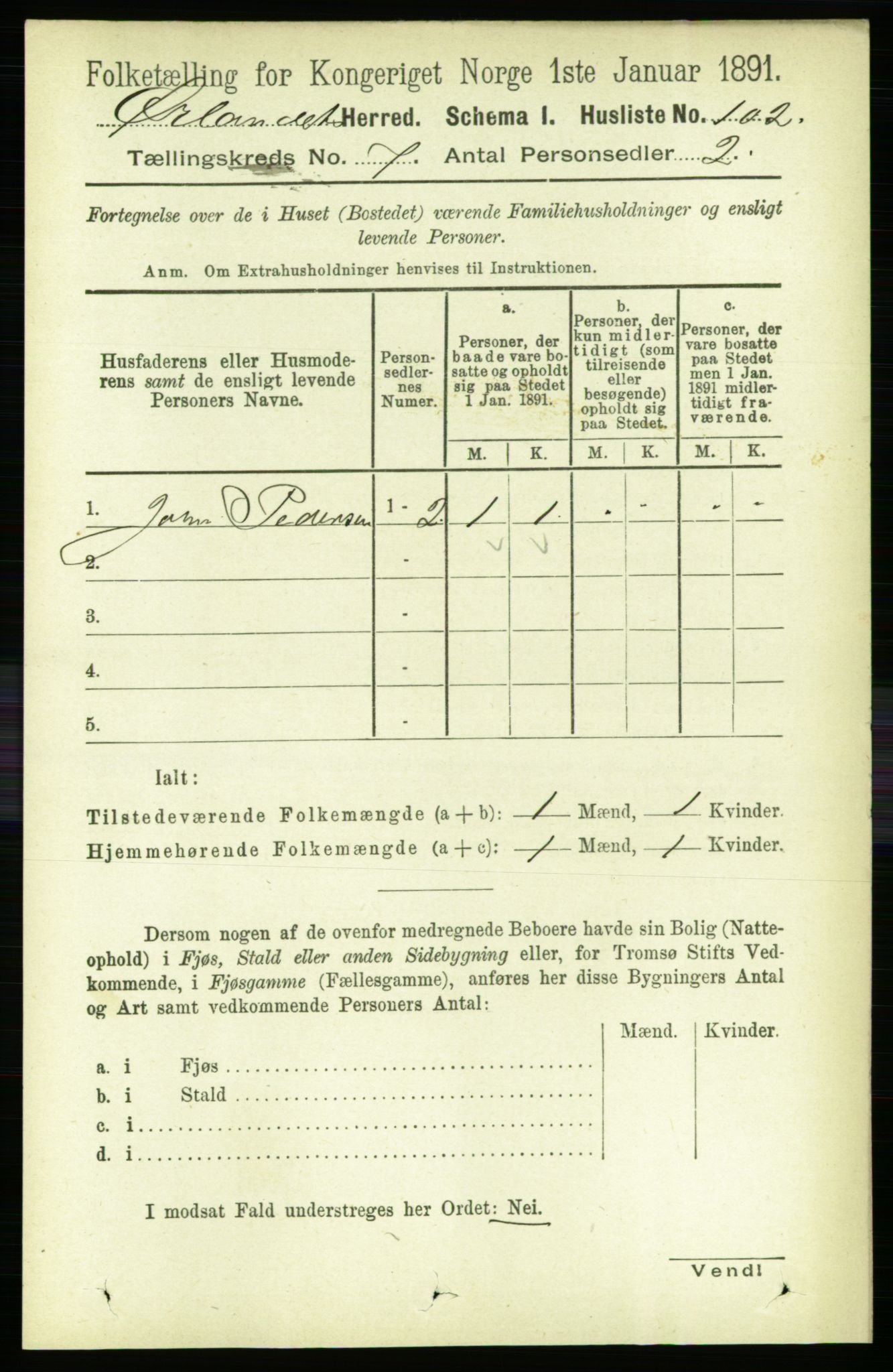 RA, 1891 census for 1621 Ørland, 1891, p. 2466