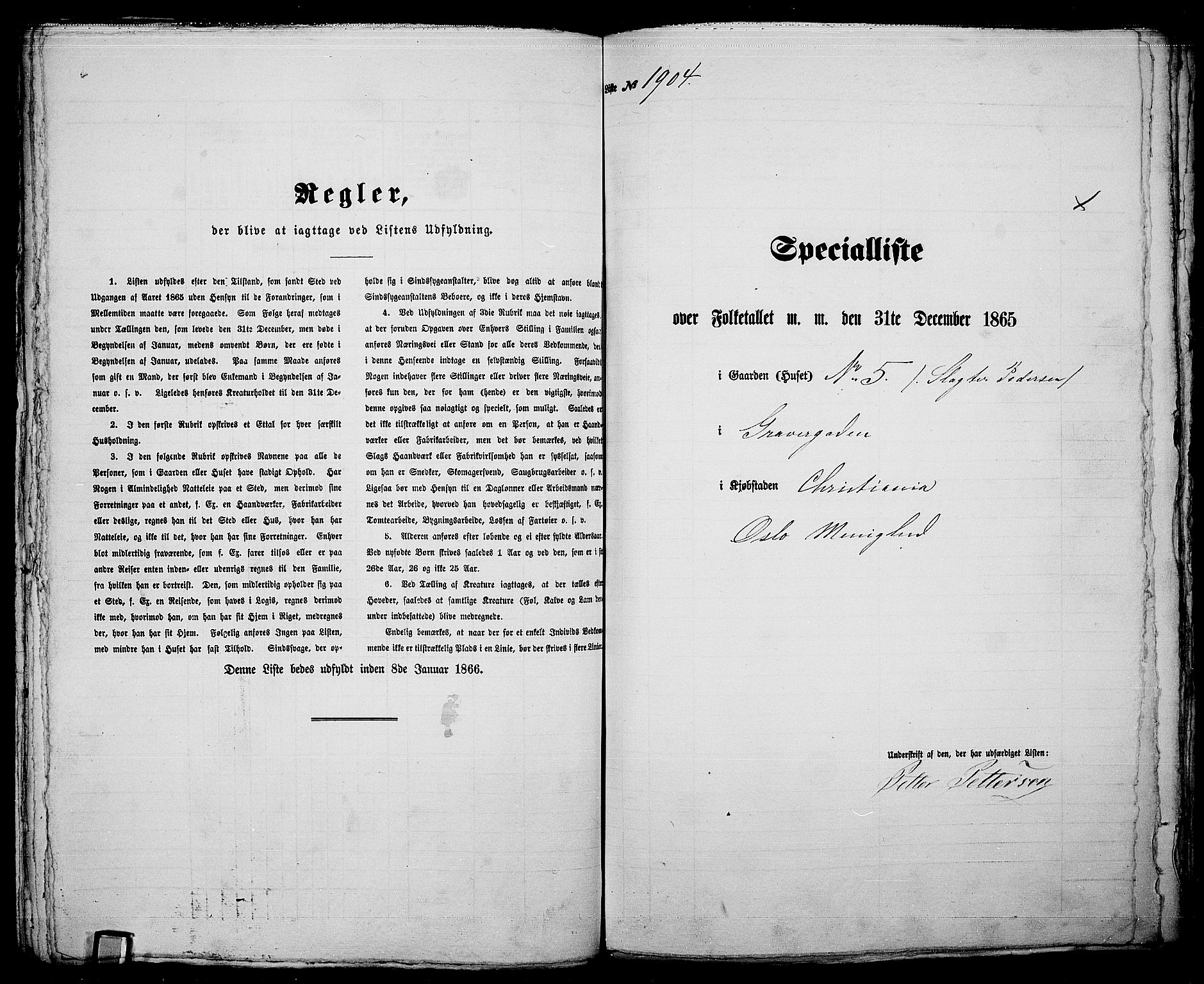 RA, 1865 census for Kristiania, 1865, p. 4260