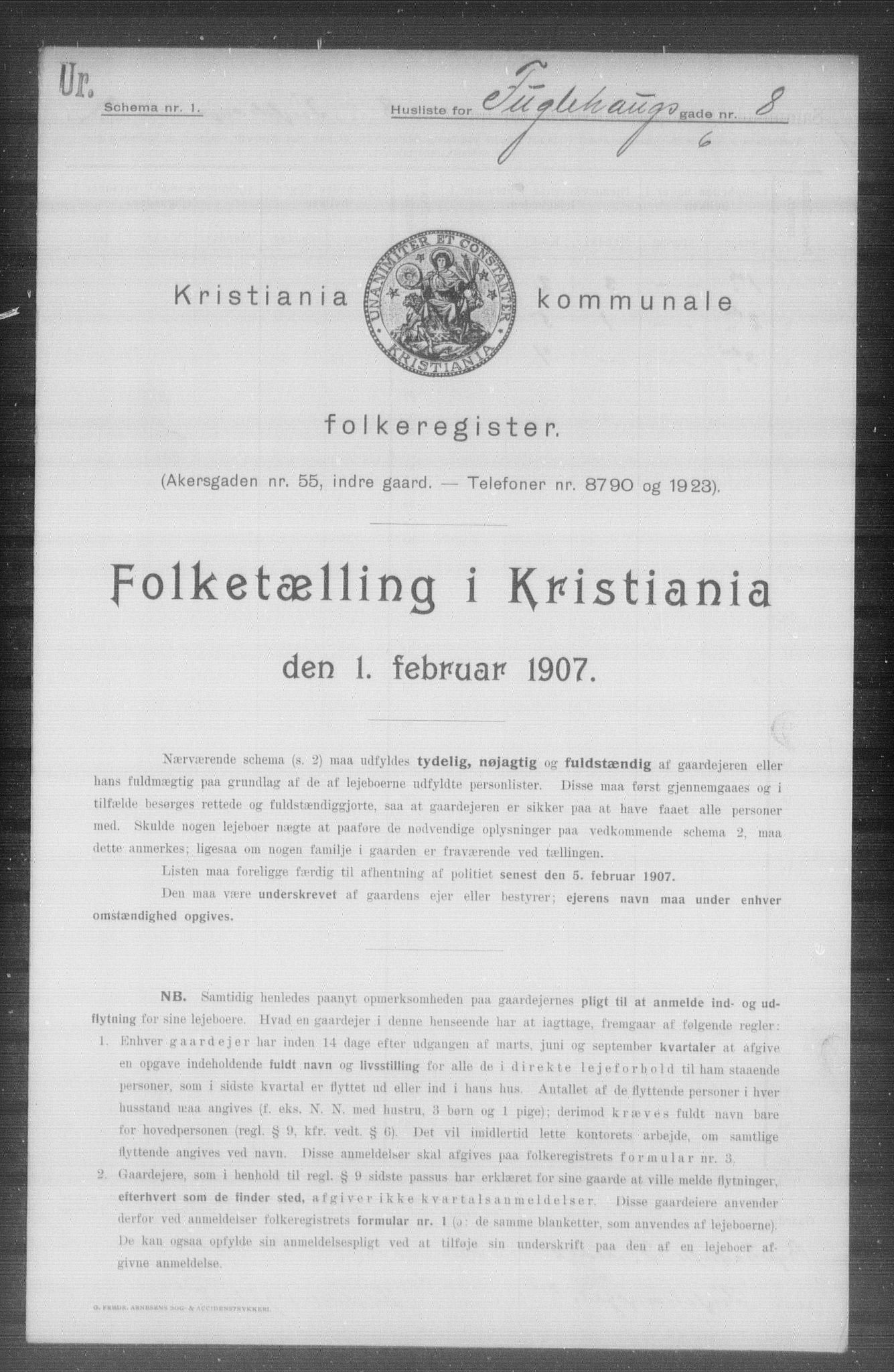 OBA, Municipal Census 1907 for Kristiania, 1907, p. 14417