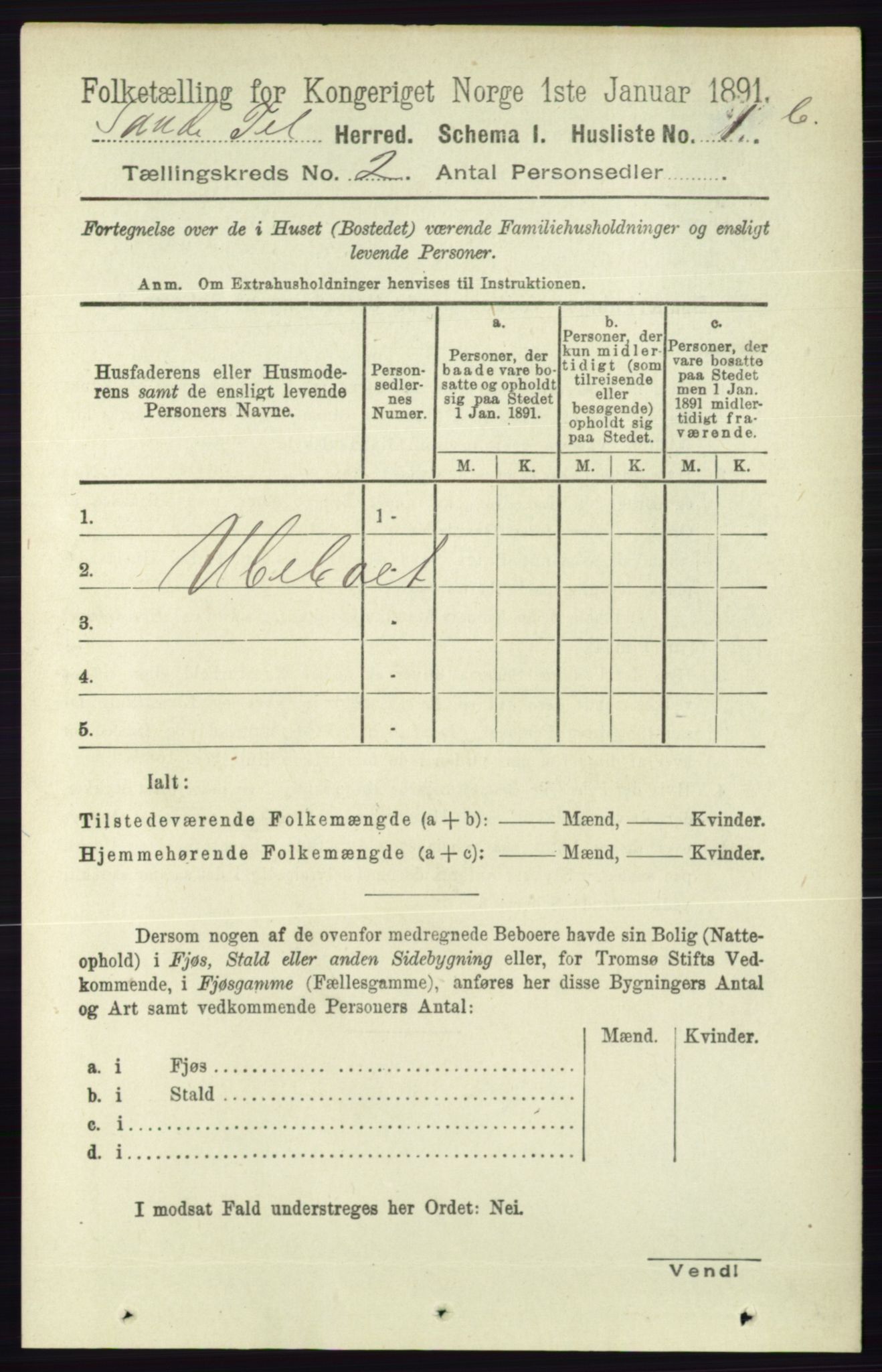 RA, 1891 census for 0822 Sauherad, 1891, p. 389