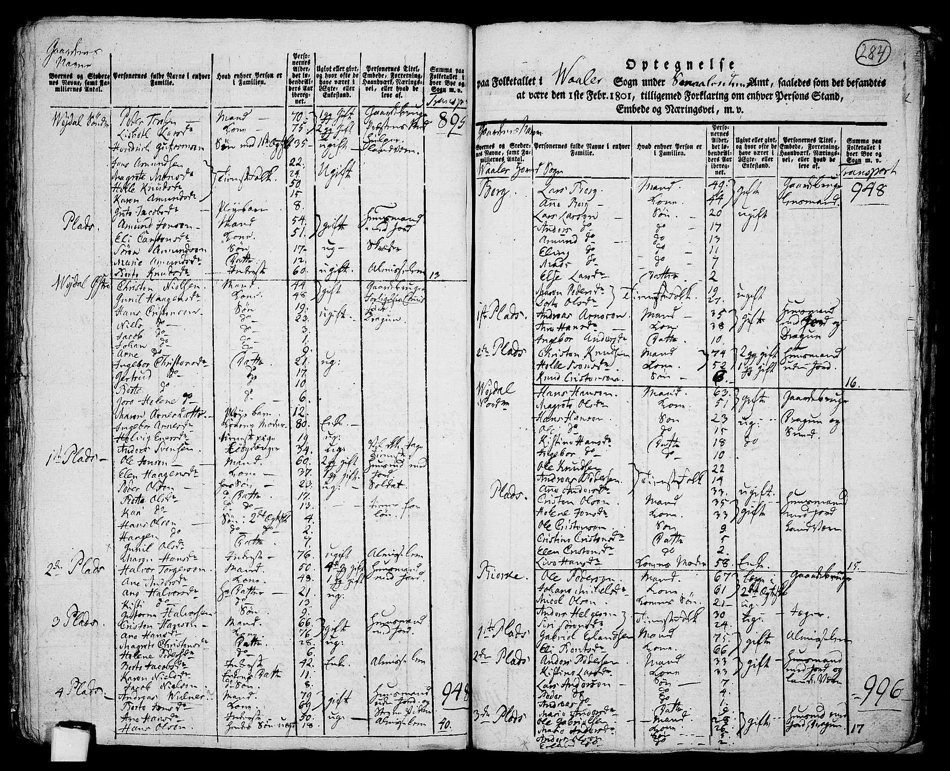 RA, 1801 census for 0137P Våler, 1801, p. 283b-284a