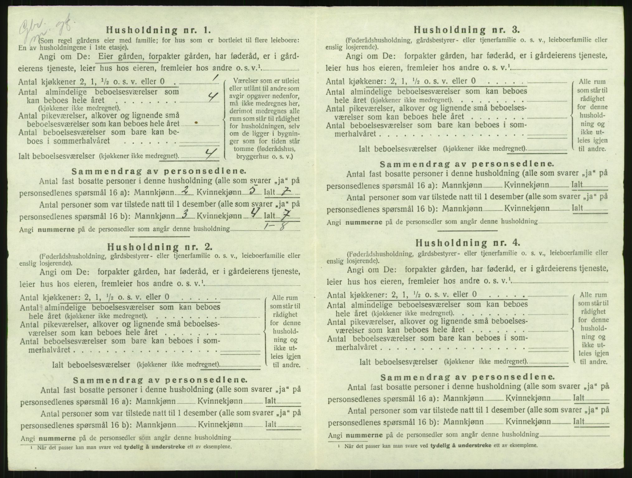 SAT, 1920 census for Aure, 1920, p. 261