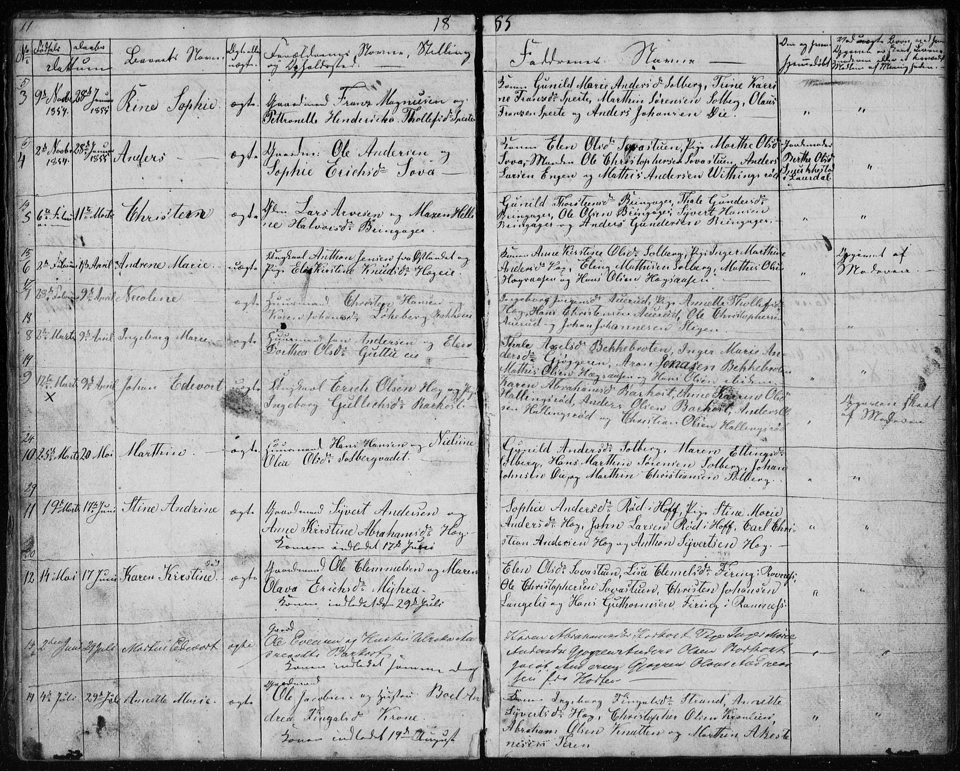 Botne kirkebøker, SAKO/A-340/G/Gb/L0001: Parish register (copy) no. II 1, 1848-1860, p. 11