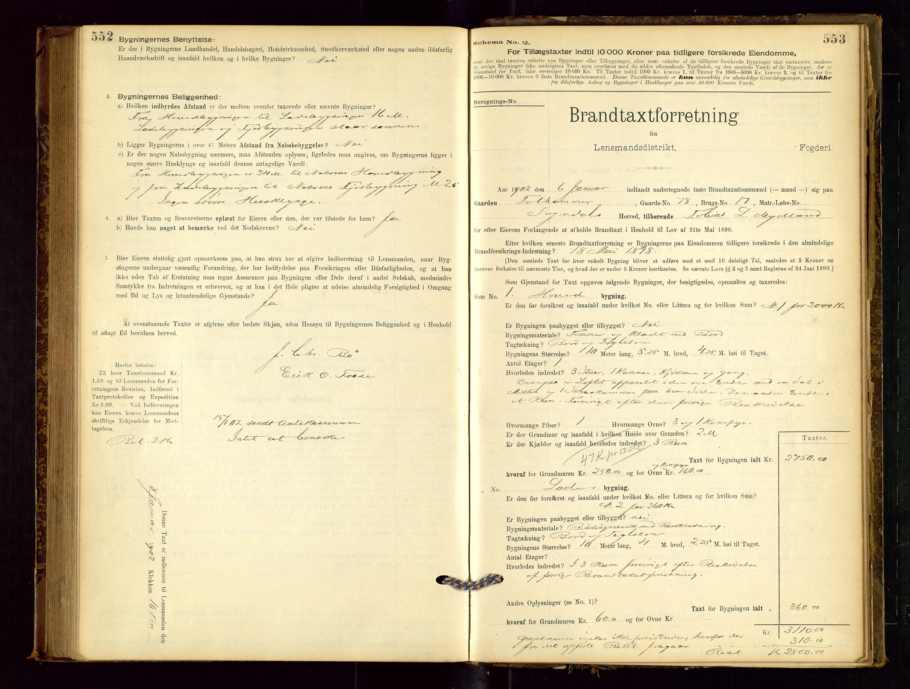 Sokndal lensmannskontor, AV/SAST-A-100417/Gob/L0001: "Brandtaxt-Protokol", 1895-1902, p. 552-553