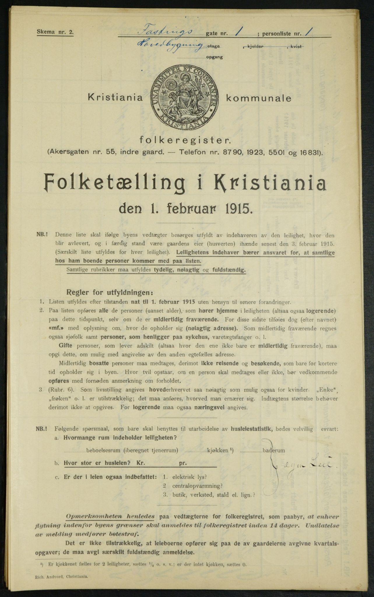 OBA, Municipal Census 1915 for Kristiania, 1915, p. 23180