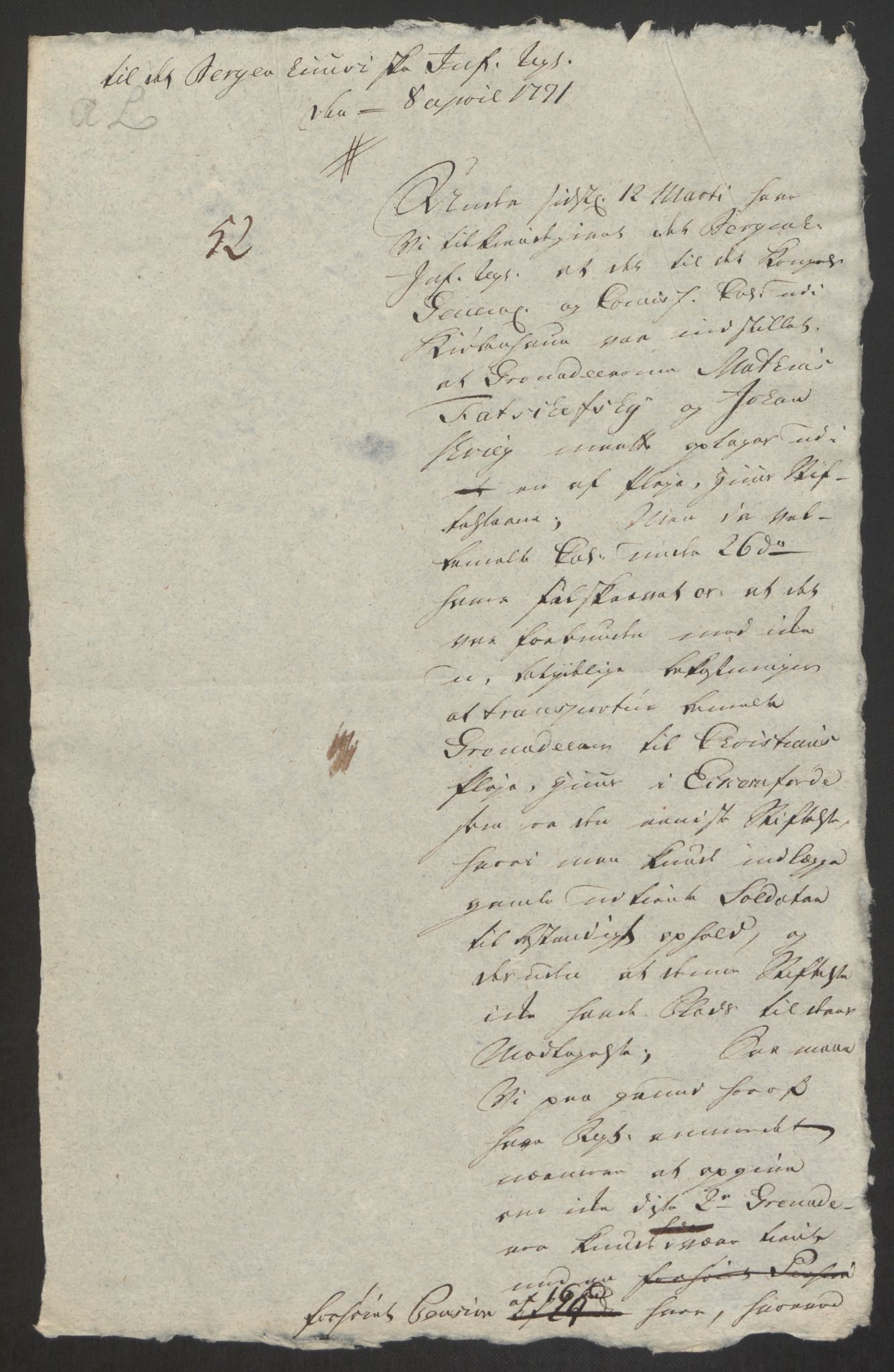 Forsvaret, Den norske kvesthuskasse/krigshospitalkasse, AV/RA-RAFA-1887/F/Fa/L0008: Konsepter, 1790-1793, p. 445