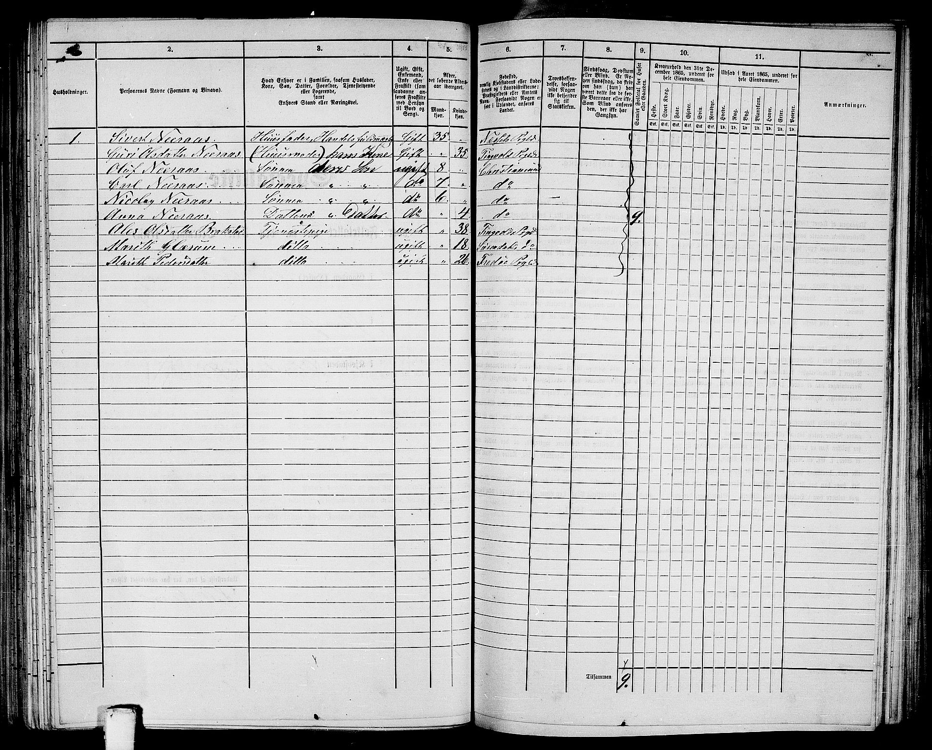 RA, 1865 census for Kristiansund/Kristiansund, 1865, p. 285