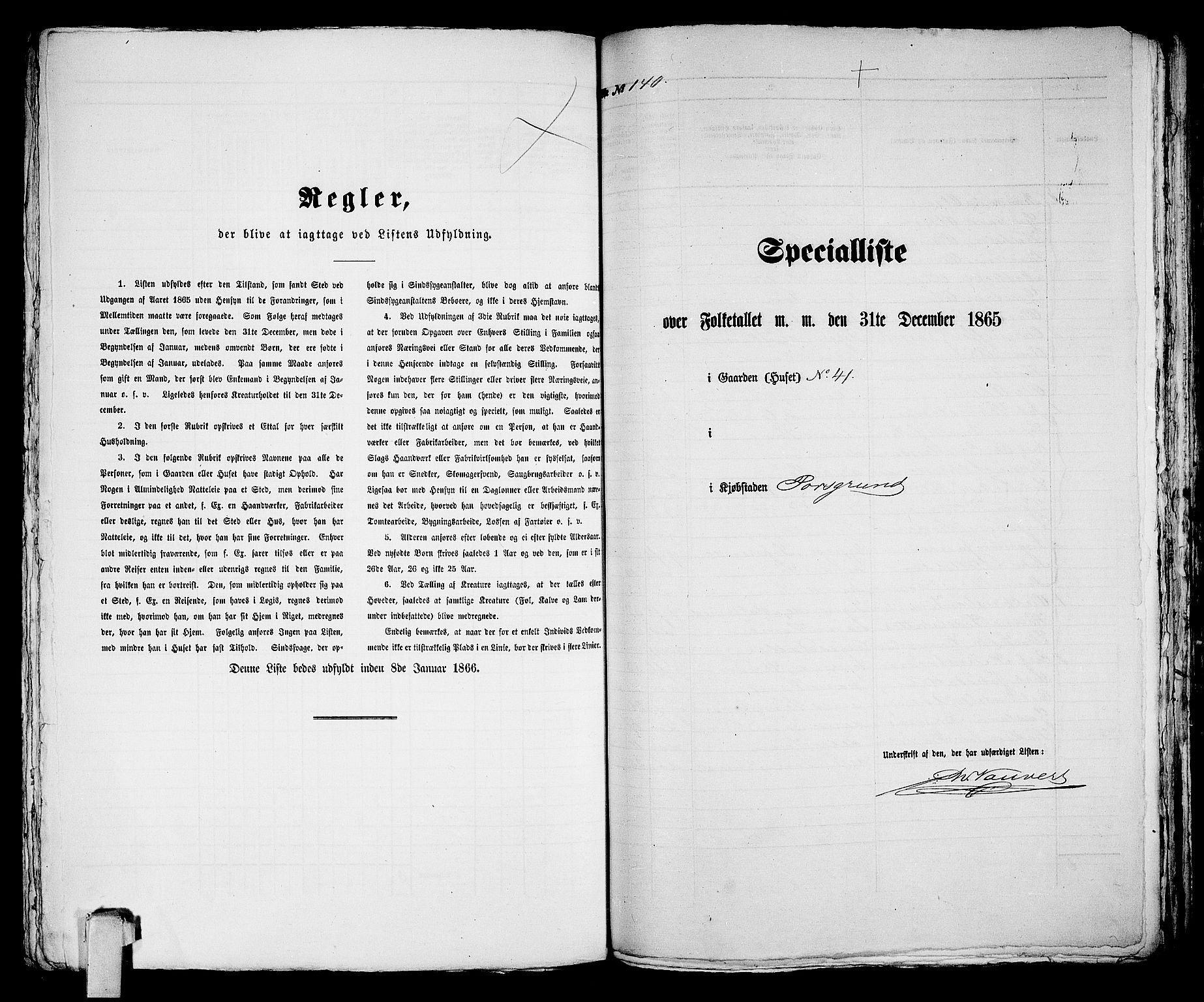 RA, 1865 census for Porsgrunn, 1865, p. 288