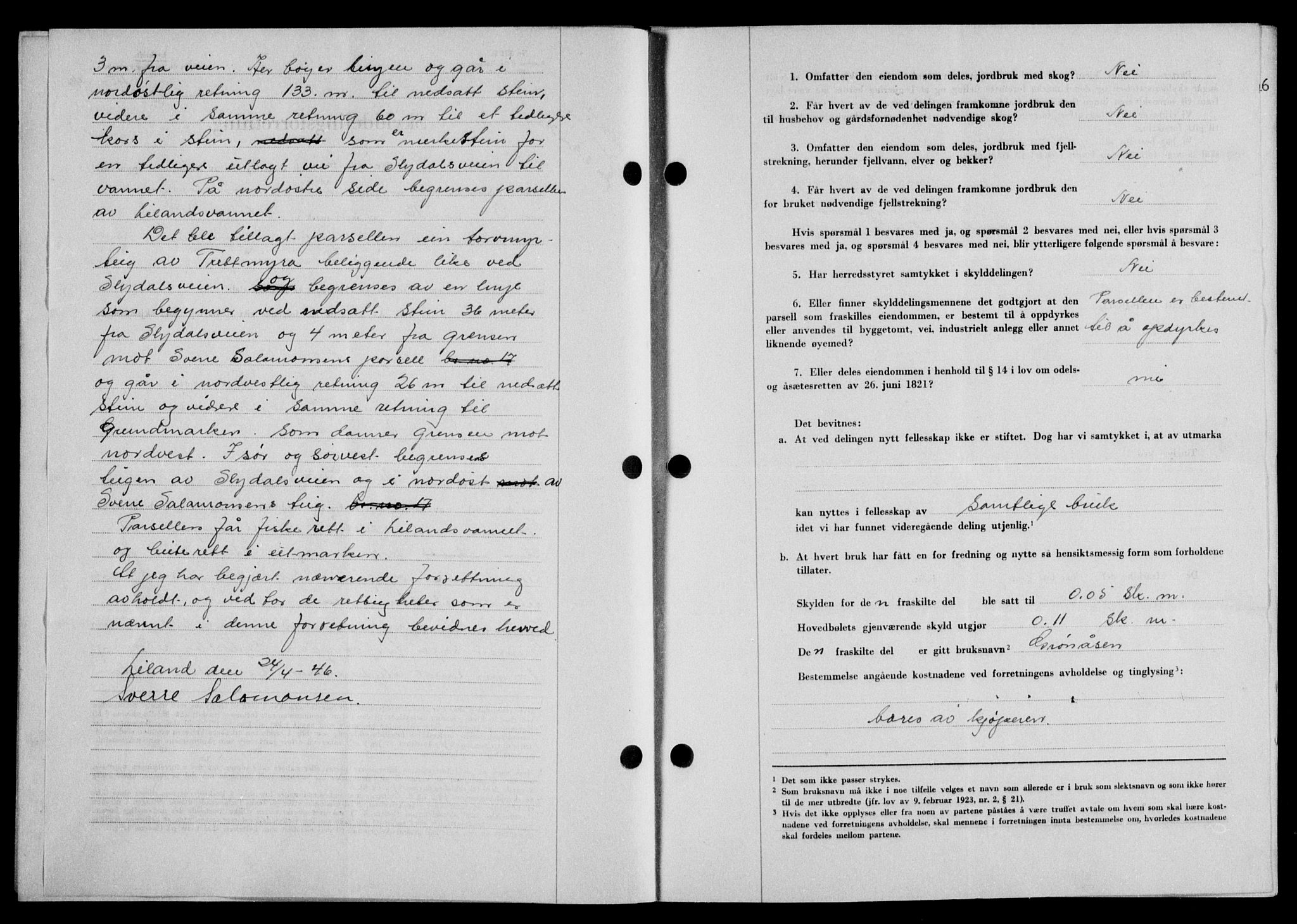 Lofoten sorenskriveri, SAT/A-0017/1/2/2C/L0014a: Mortgage book no. 14a, 1946-1946, Diary no: : 450/1946
