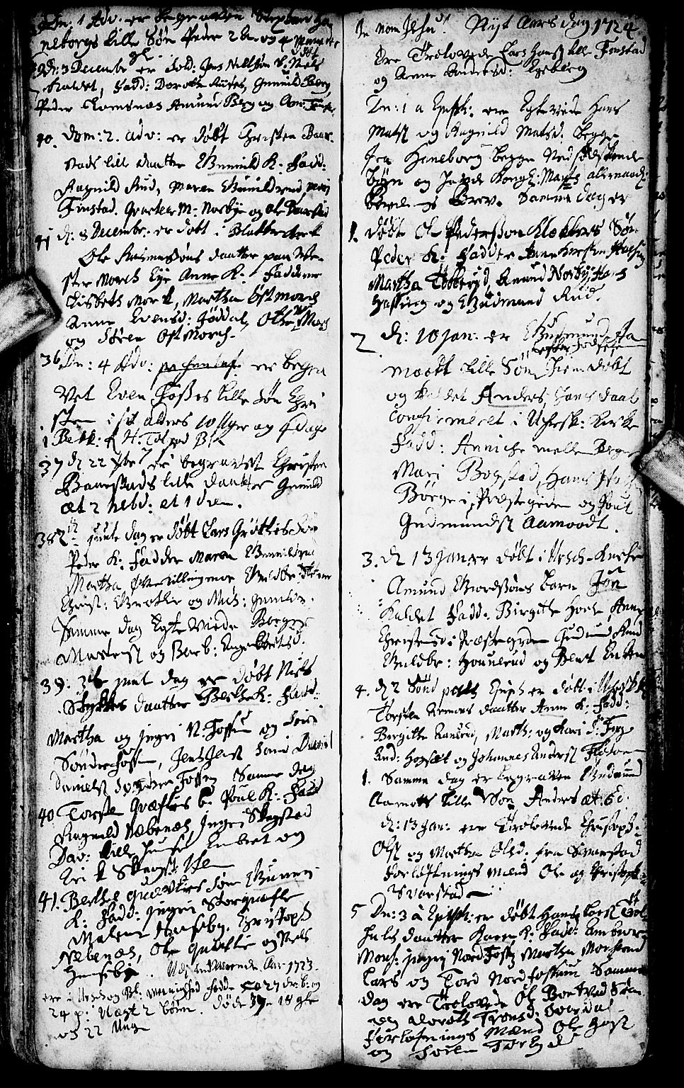 Aurskog prestekontor Kirkebøker, SAO/A-10304a/F/Fa/L0001: Parish register (official) no. I 1, 1707-1735, p. 154-155