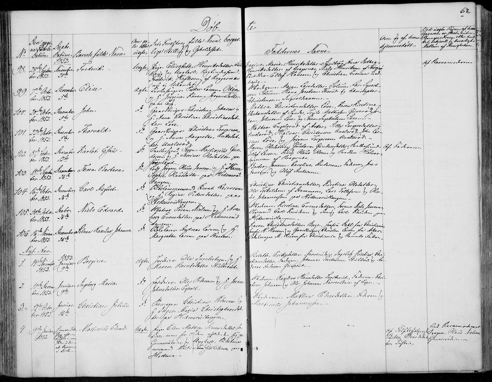 Skoger kirkebøker, SAKO/A-59/F/Fa/L0003: Parish register (official) no. I 3, 1842-1861, p. 67