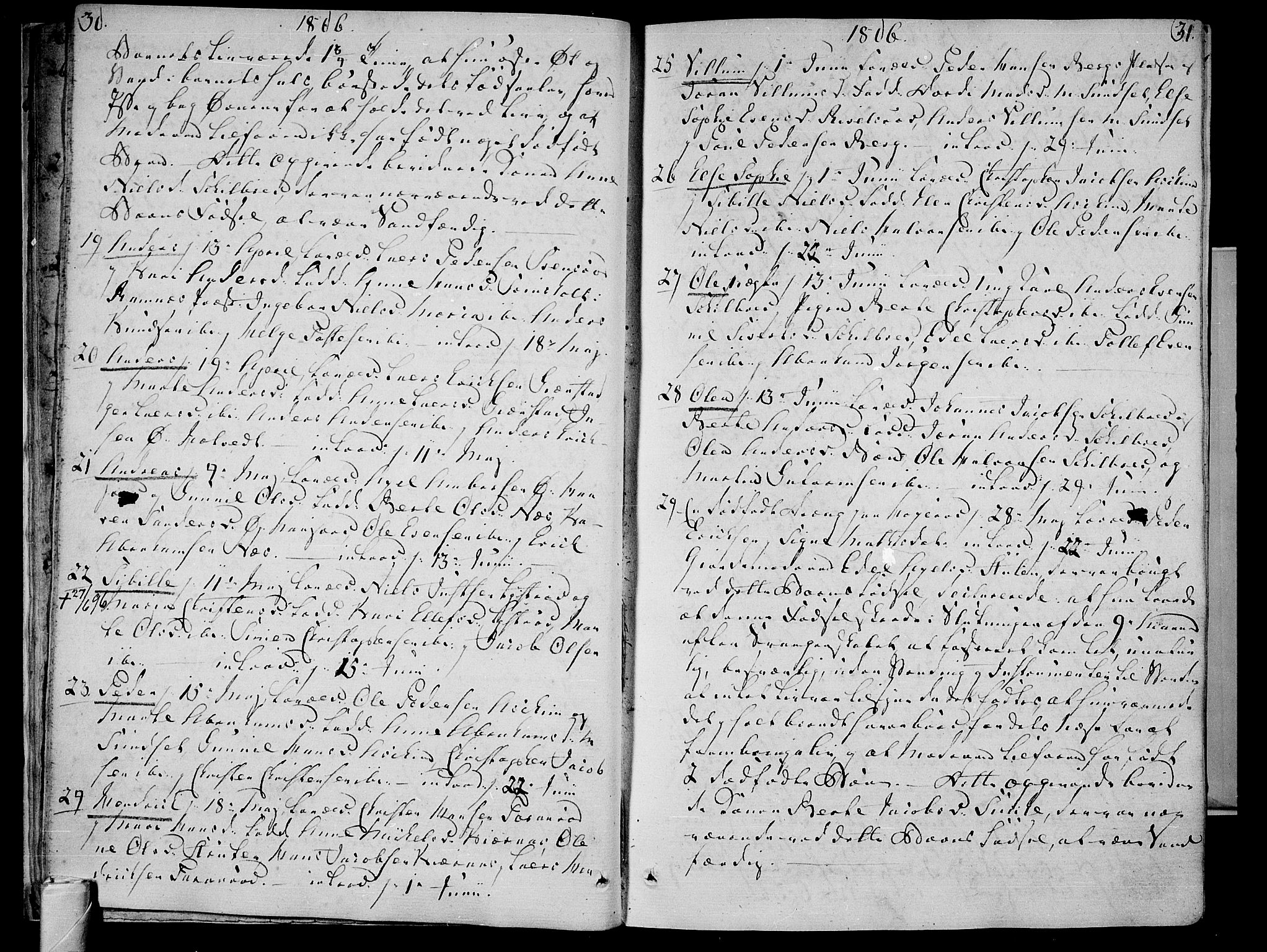 Andebu kirkebøker, AV/SAKO-A-336/F/Fa/L0003: Parish register (official) no. 3 /1, 1803-1828, p. 30-31