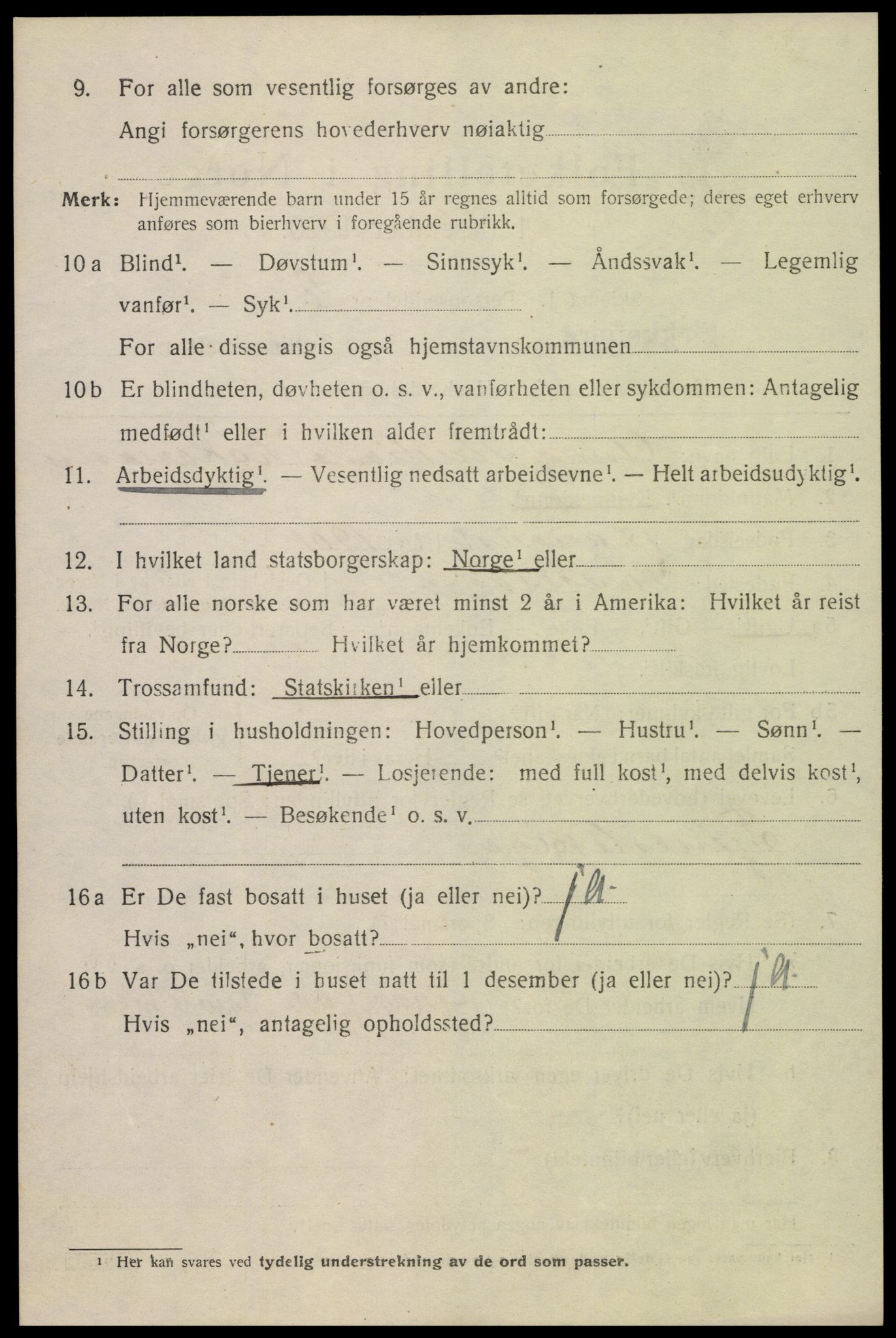 SAK, 1920 census for Flekkefjord, 1920, p. 2037