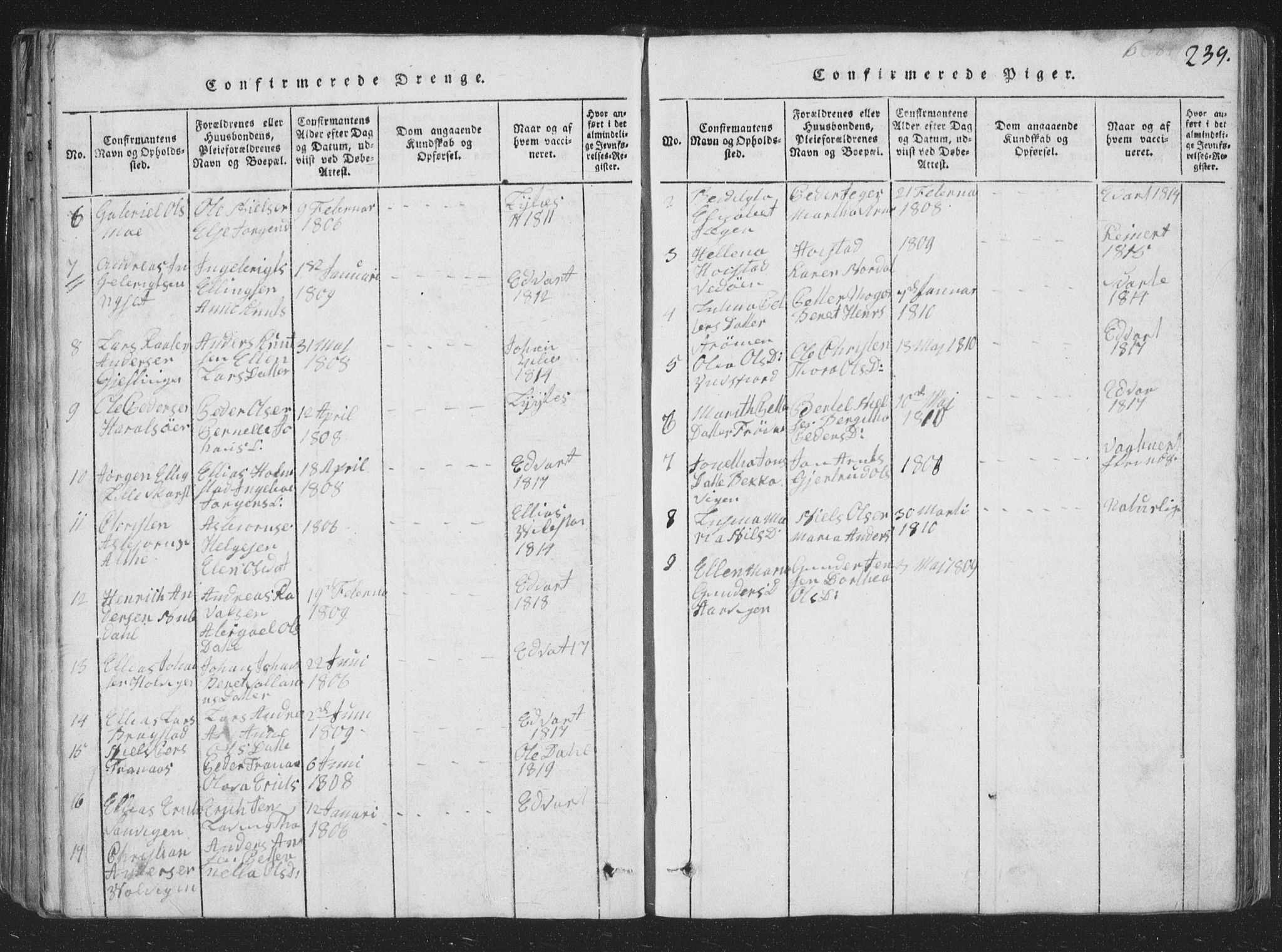 Ministerialprotokoller, klokkerbøker og fødselsregistre - Nord-Trøndelag, SAT/A-1458/773/L0613: Parish register (official) no. 773A04, 1815-1845, p. 239