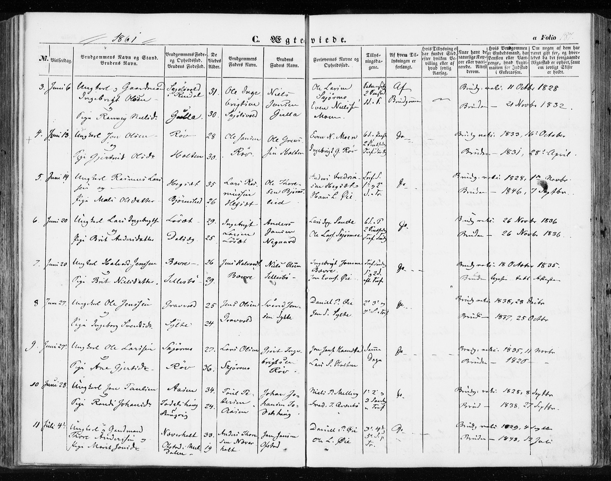 Ministerialprotokoller, klokkerbøker og fødselsregistre - Møre og Romsdal, AV/SAT-A-1454/595/L1044: Parish register (official) no. 595A06, 1852-1863, p. 187