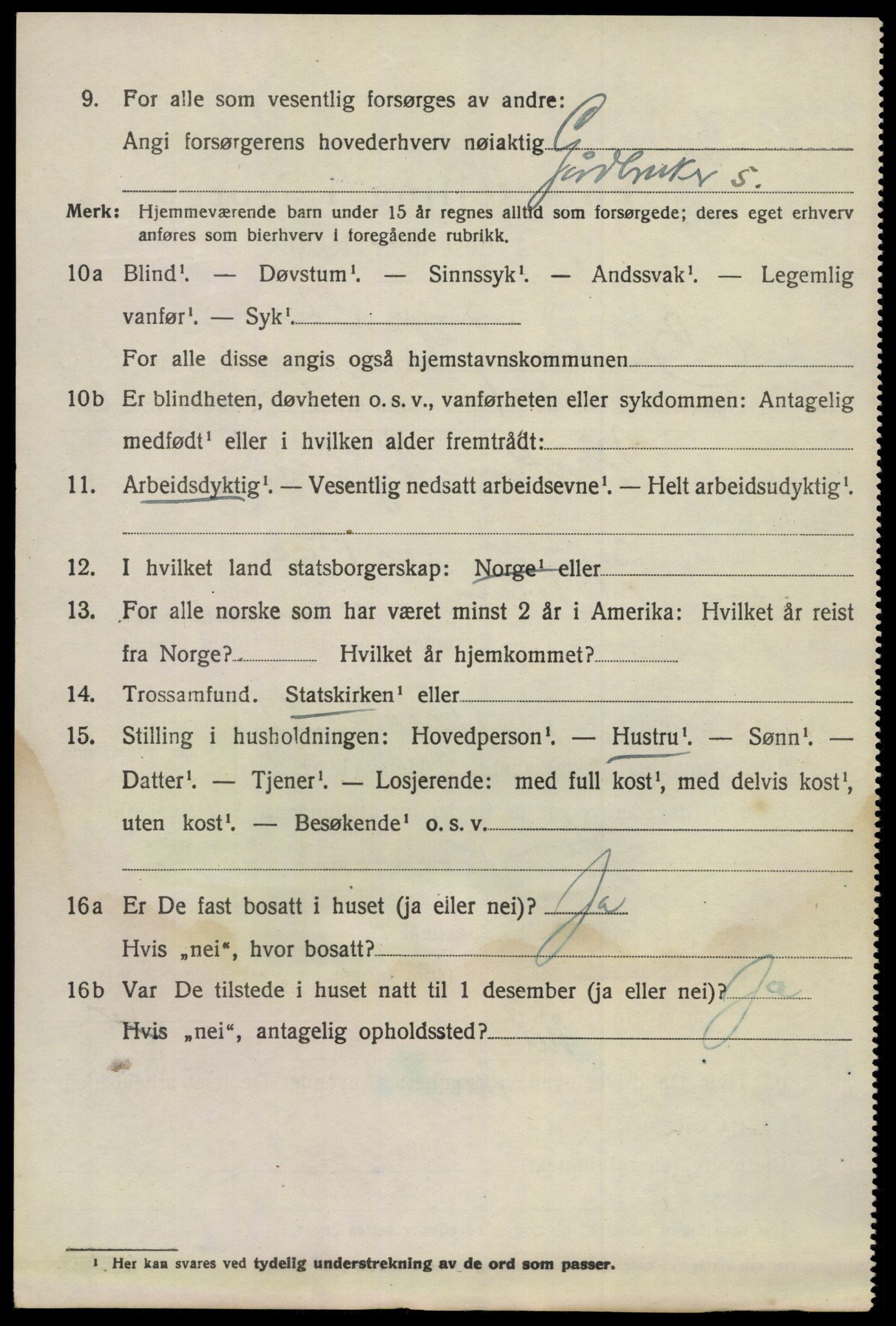 SAKO, 1920 census for Bamble, 1920, p. 2008