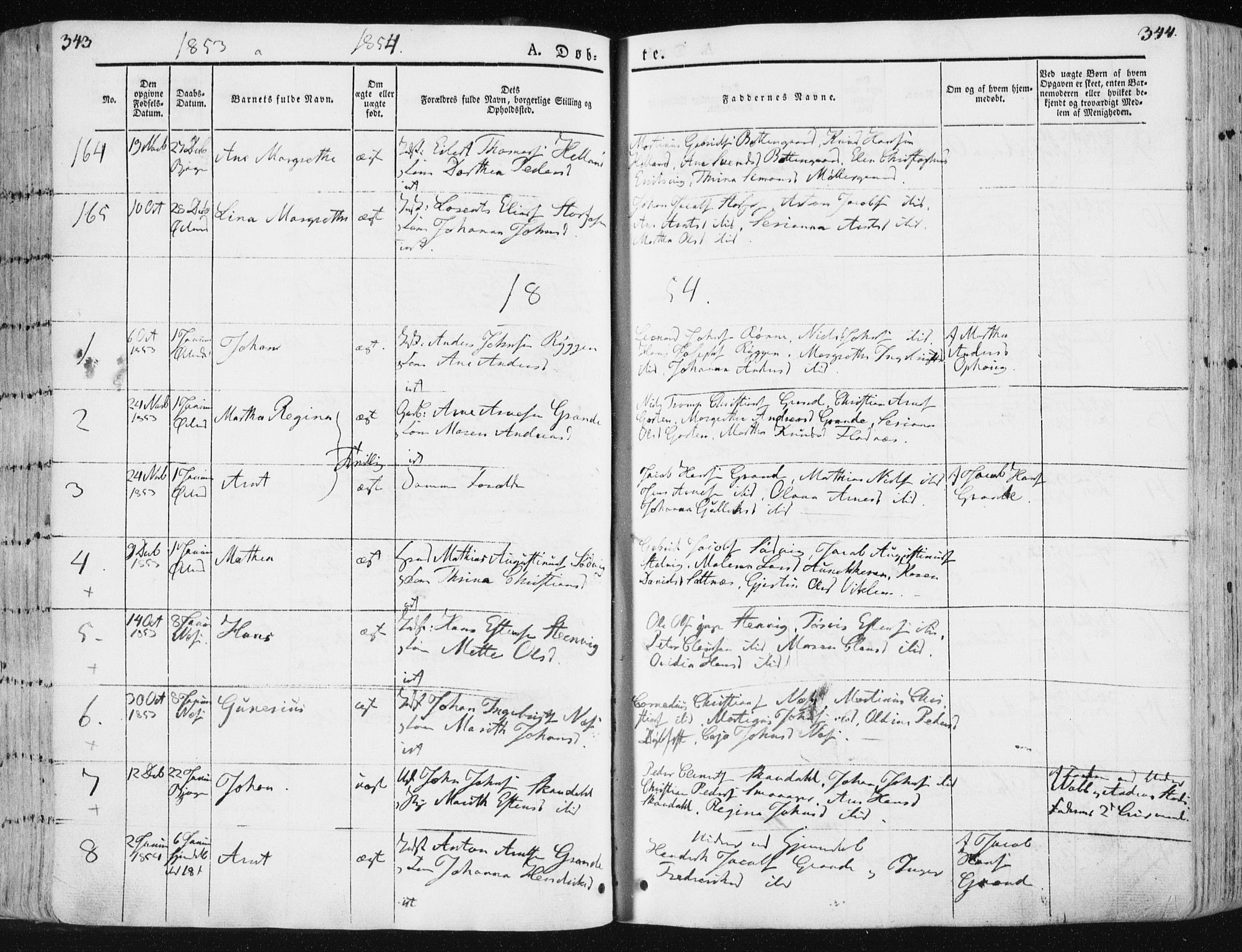 Ministerialprotokoller, klokkerbøker og fødselsregistre - Sør-Trøndelag, SAT/A-1456/659/L0736: Parish register (official) no. 659A06, 1842-1856, p. 343-344