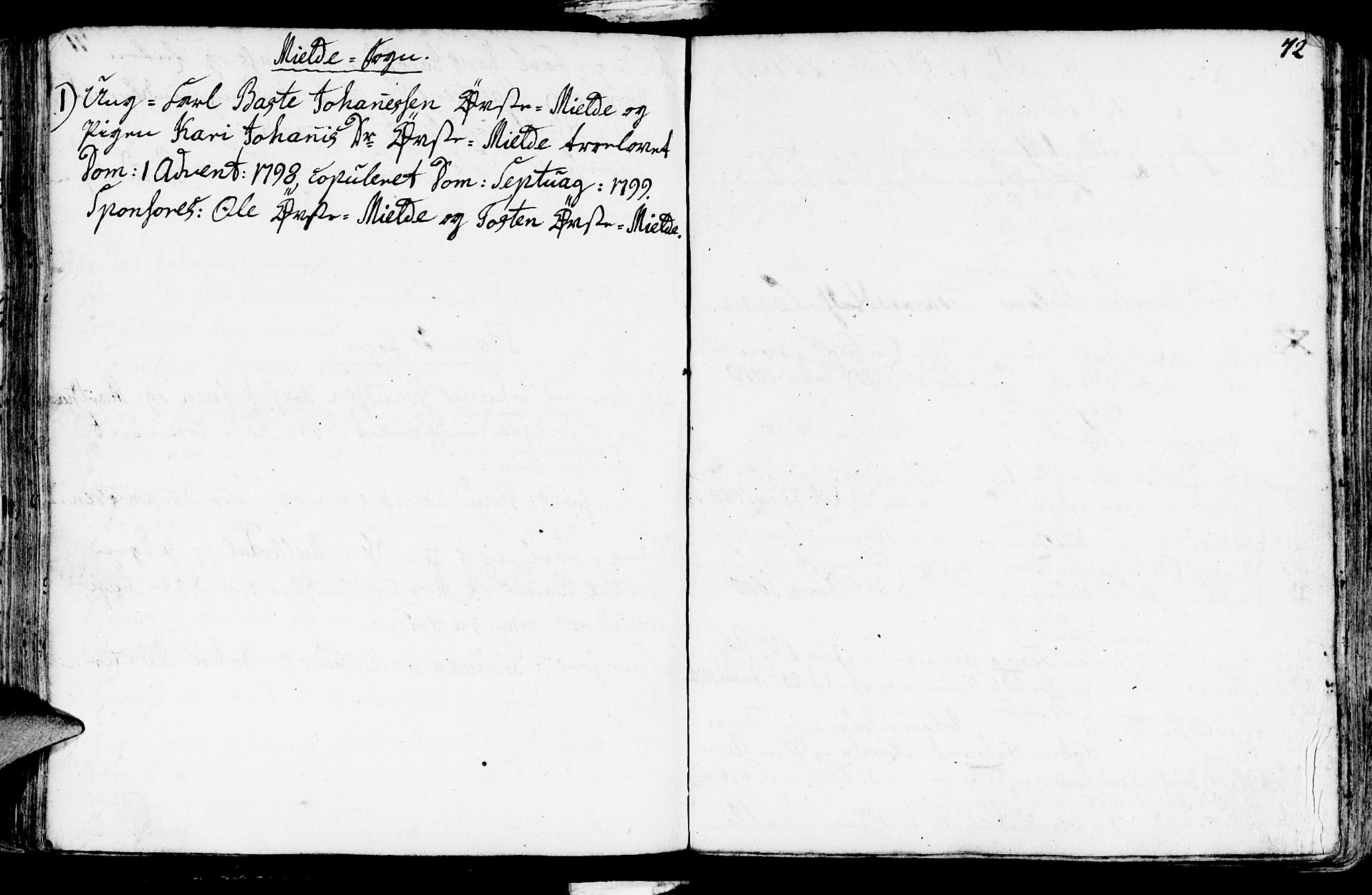 Haus sokneprestembete, AV/SAB-A-75601/H/Haa: Parish register (official) no. A 11, 1796-1816, p. 72