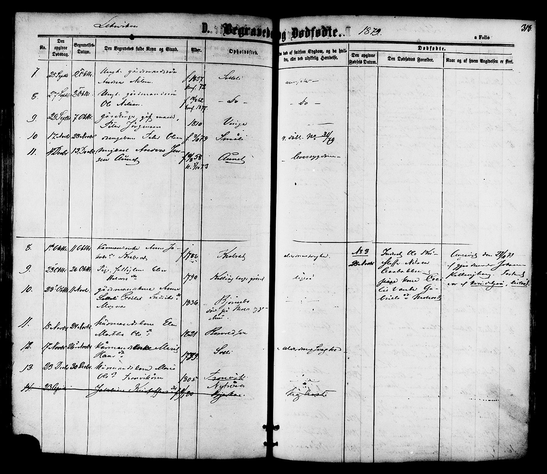 Ministerialprotokoller, klokkerbøker og fødselsregistre - Nord-Trøndelag, AV/SAT-A-1458/701/L0009: Parish register (official) no. 701A09 /1, 1864-1882, p. 318