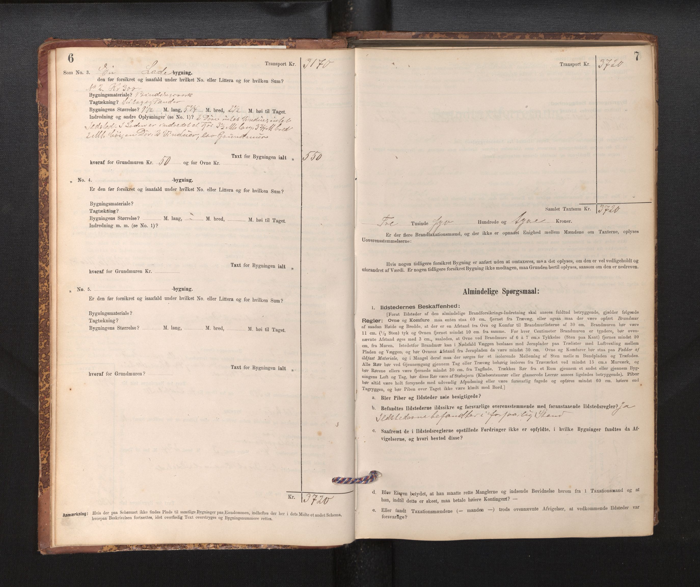 Lensmannen i Fjell, SAB/A-32301/0012/L0005: Branntakstprotokoll, skjematakst, 1895-1931, p. 6-7