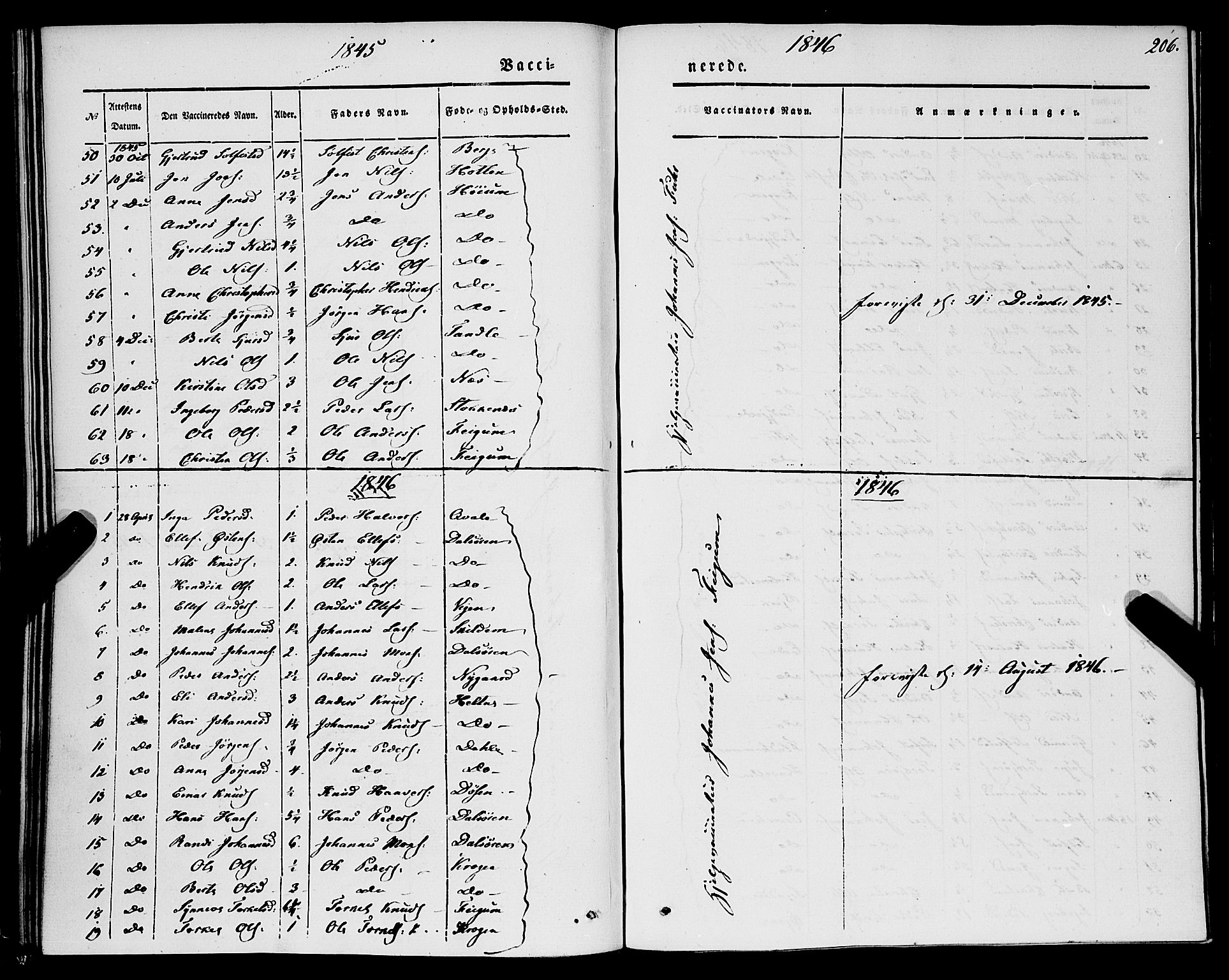 Luster sokneprestembete, AV/SAB-A-81101/H/Haa/Haaa/L0006: Parish register (official) no. A 6, 1840-1848, p. 206