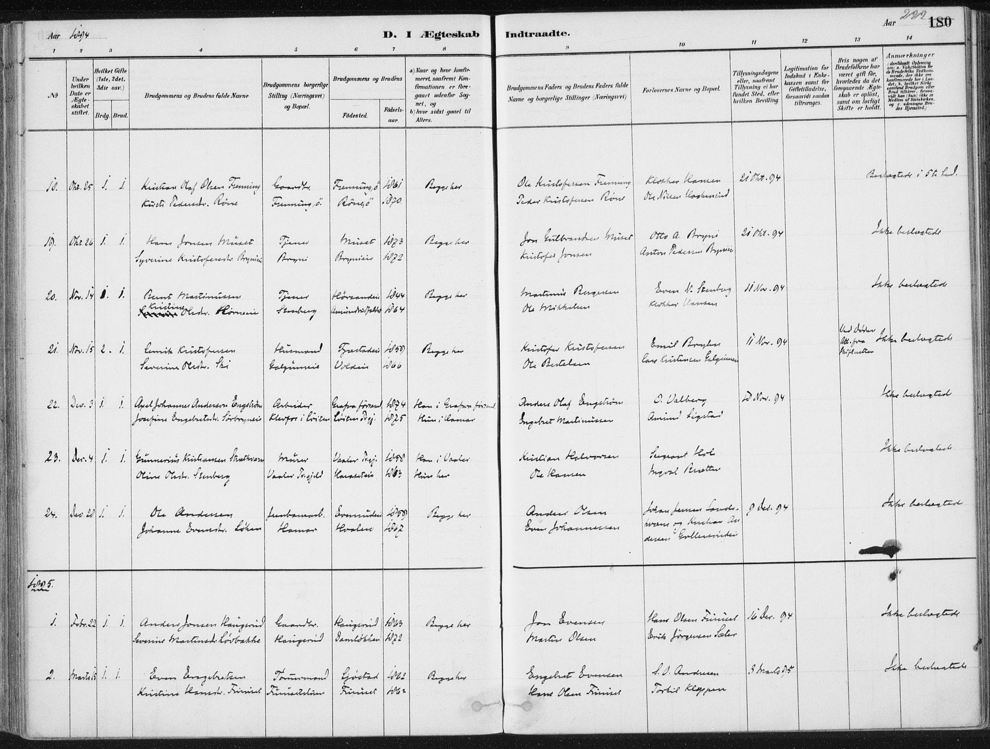 Romedal prestekontor, SAH/PREST-004/K/L0010: Parish register (official) no. 10, 1880-1895, p. 222
