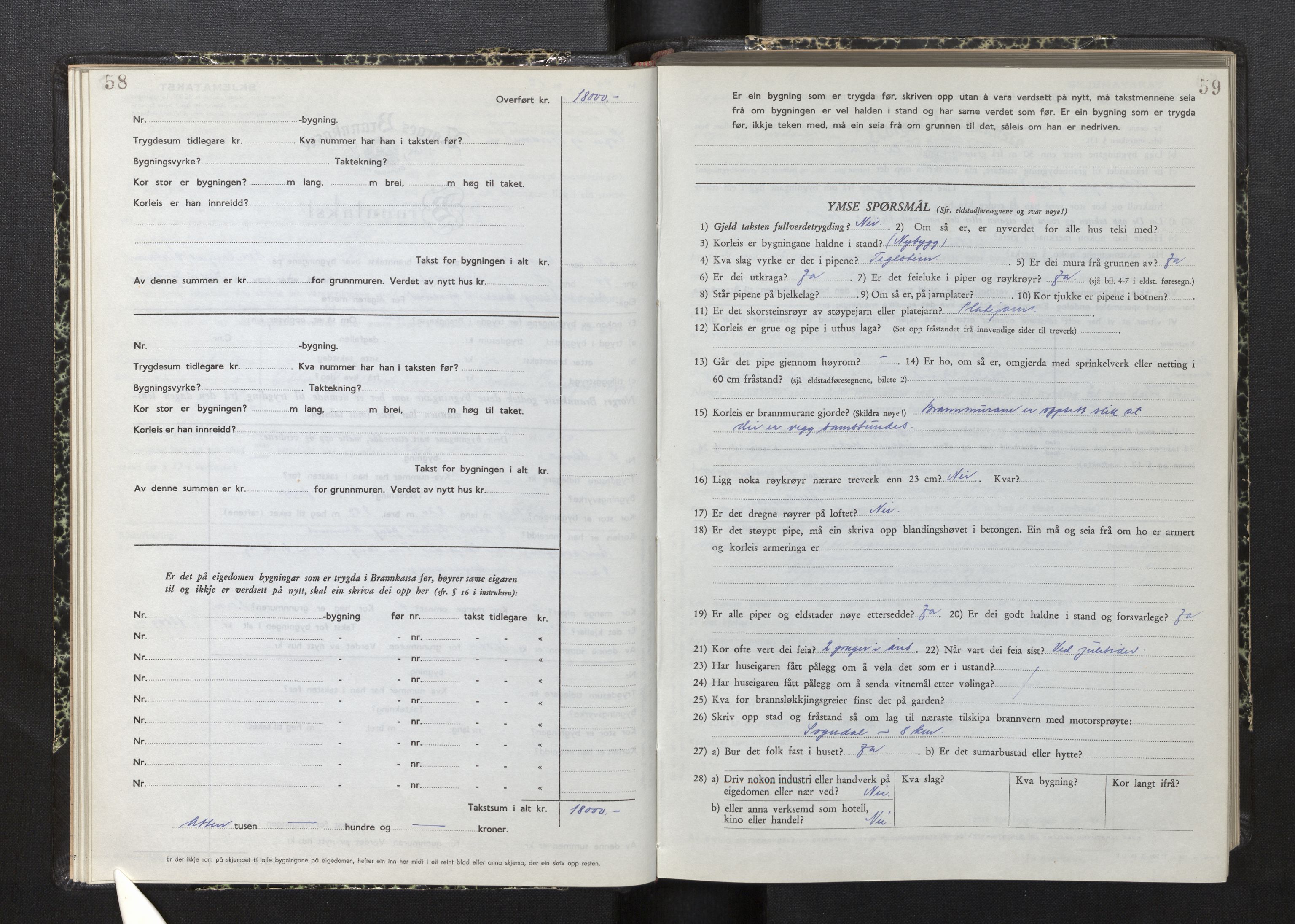 Lensmannen i Sogndal, AV/SAB-A-29901/0012/L0015: Branntakstprotokoll, skjematakst, 1950-1955, p. 58-59