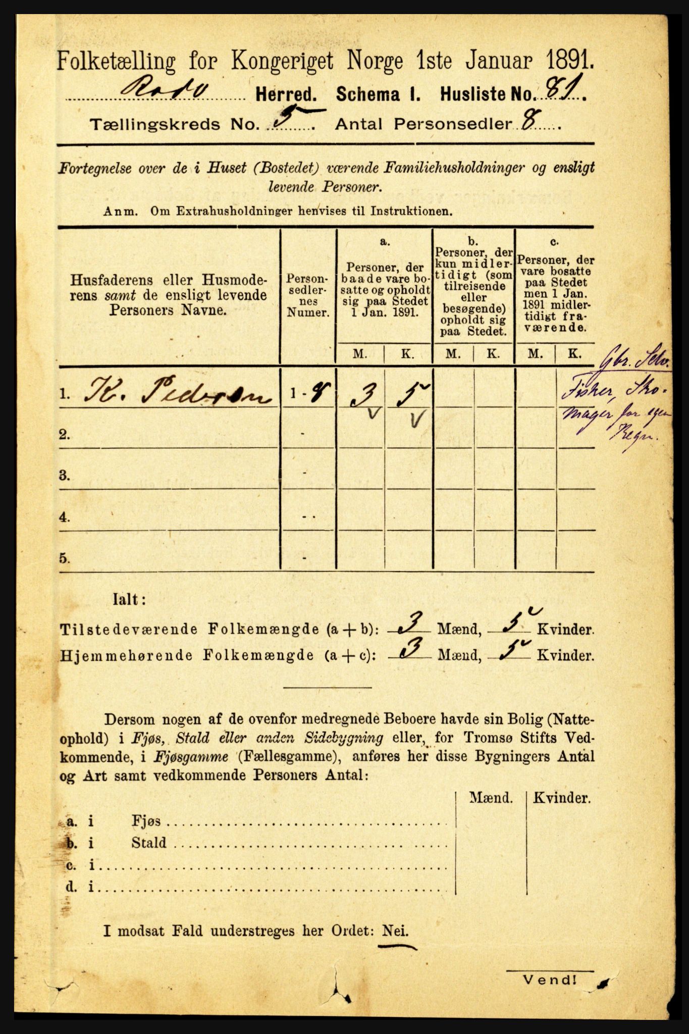 RA, 1891 census for 1836 Rødøy, 1891, p. 2427