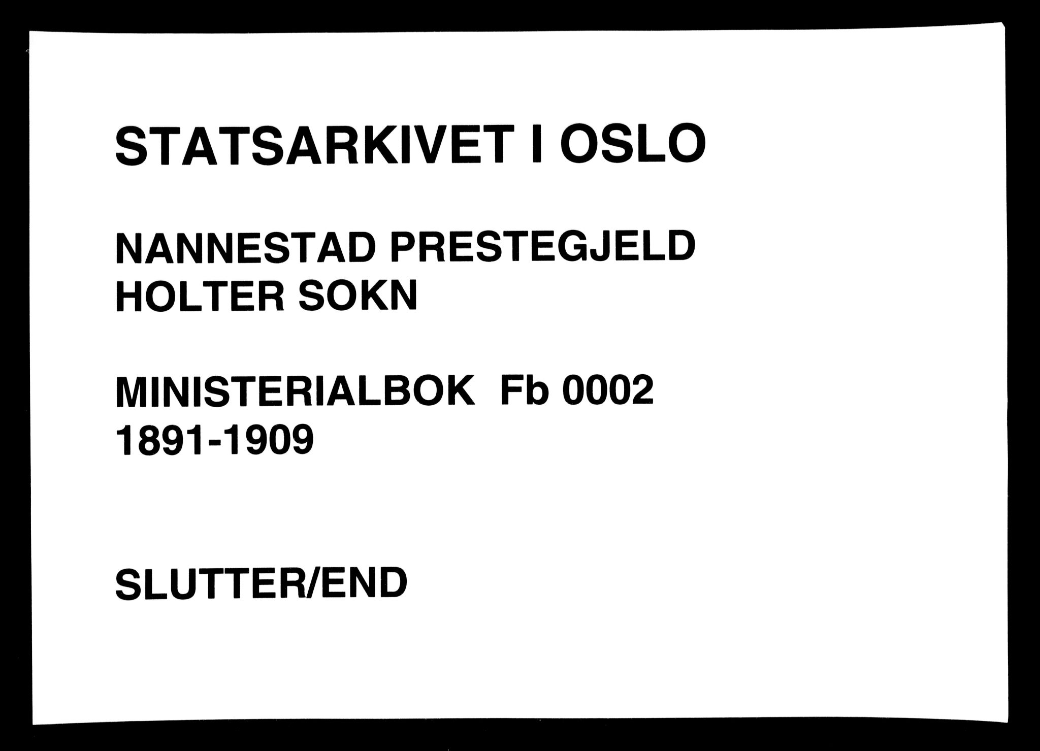 Nannestad prestekontor Kirkebøker, AV/SAO-A-10414a/F/Fb/L0002: Parish register (official) no. II 2, 1891-1909