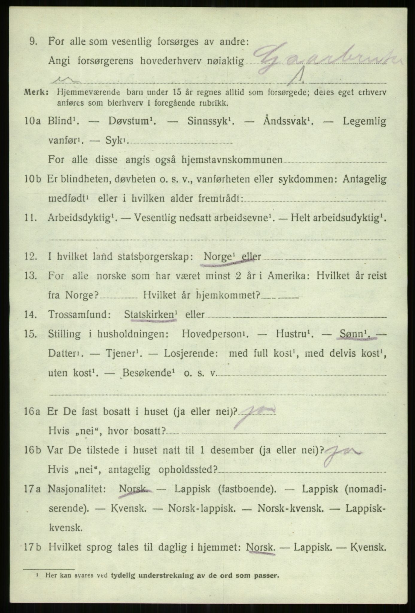 SATØ, 1920 census for Lenvik, 1920, p. 4645