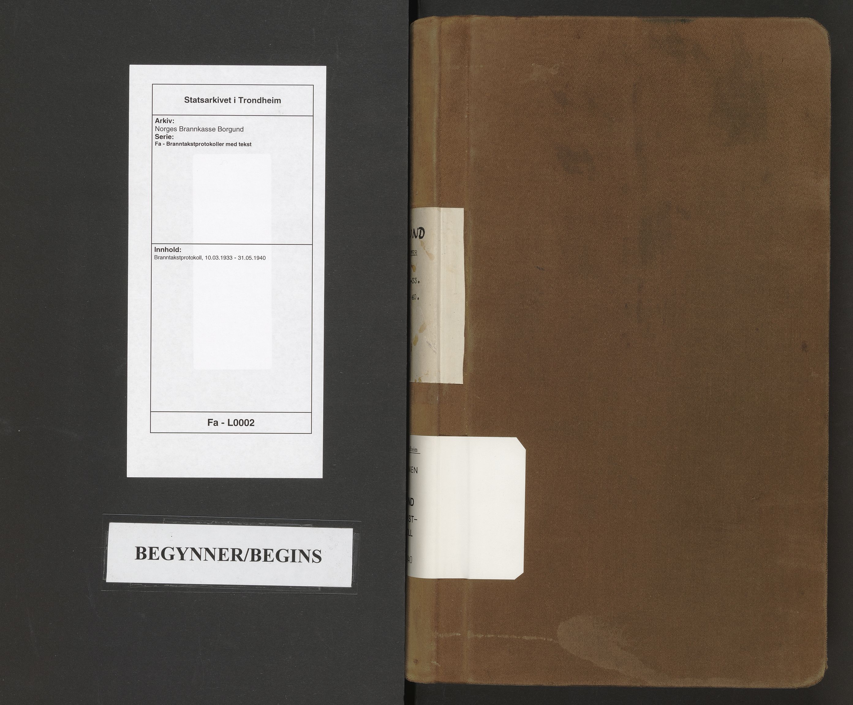 Norges Brannkasse Borgund, SAT/A-5495/Fa/L0002: Branntakstprotokoll, 1933-1940