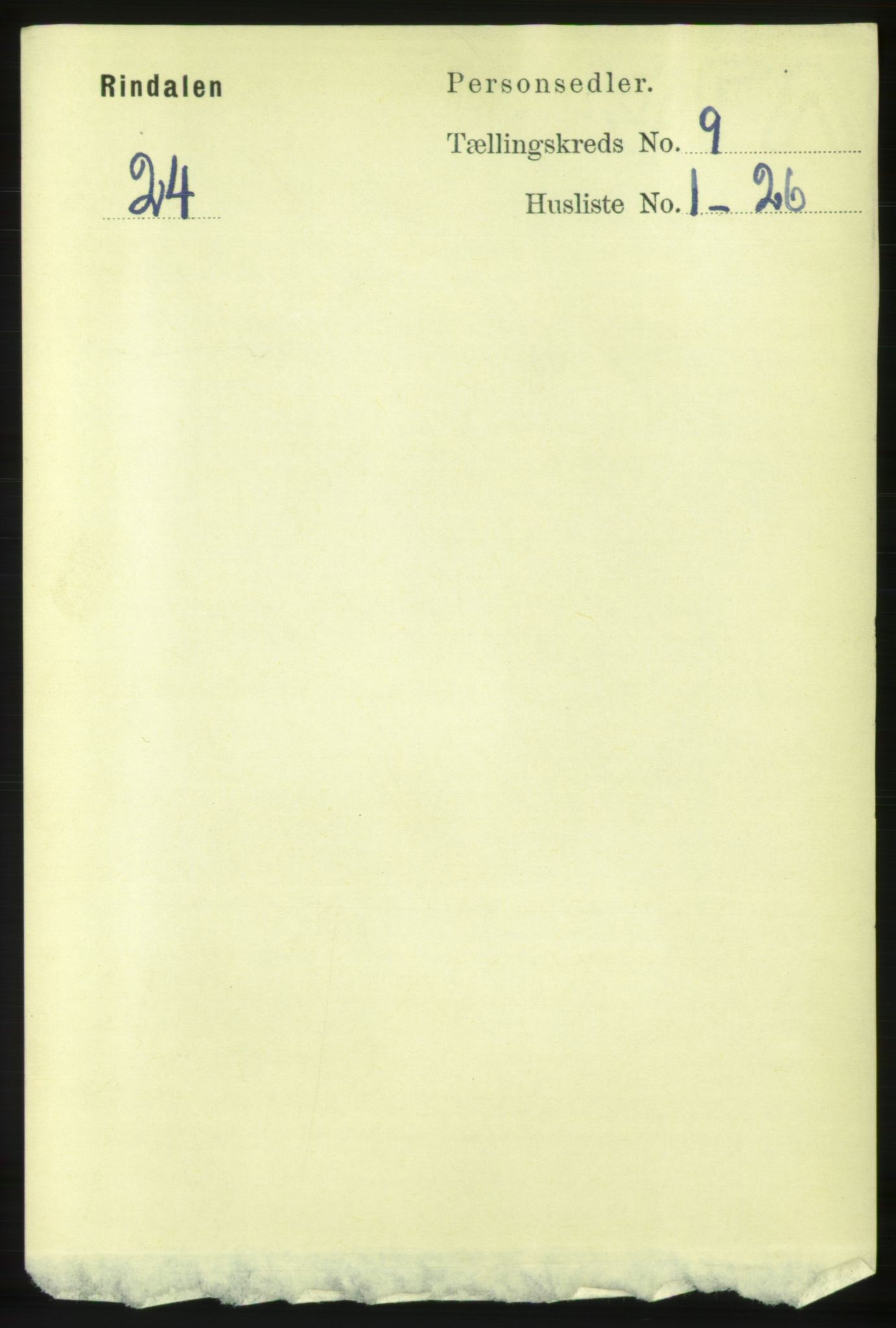 RA, 1891 census for 1567 Rindal, 1891, p. 2882