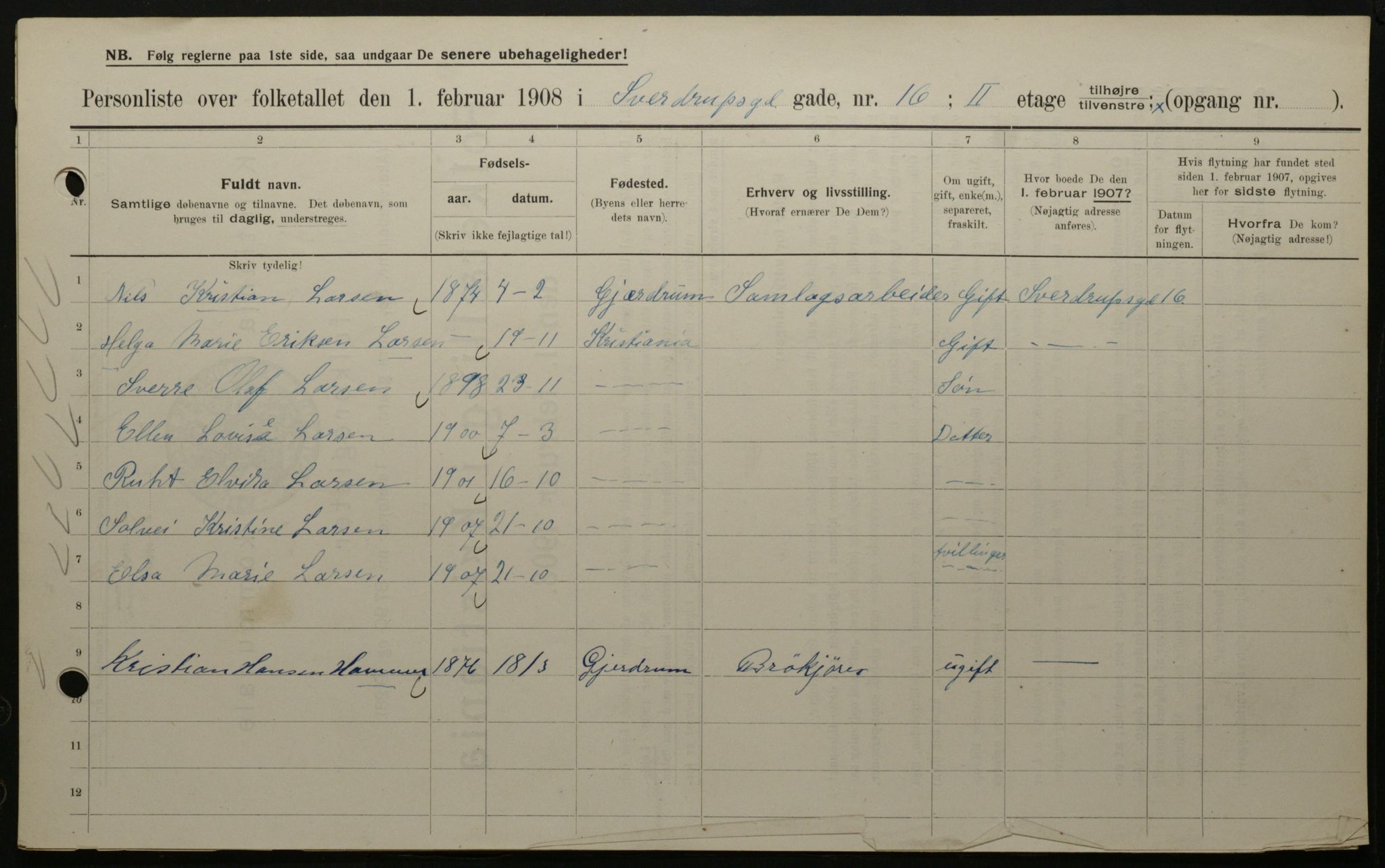 OBA, Municipal Census 1908 for Kristiania, 1908, p. 94939