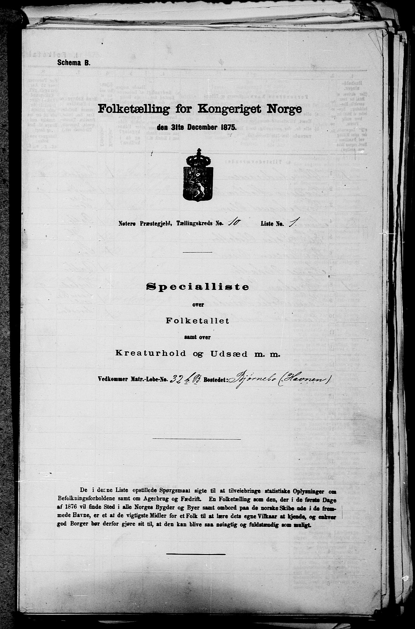 SAKO, 1875 census for 0722P Nøtterøy, 1875, p. 1971