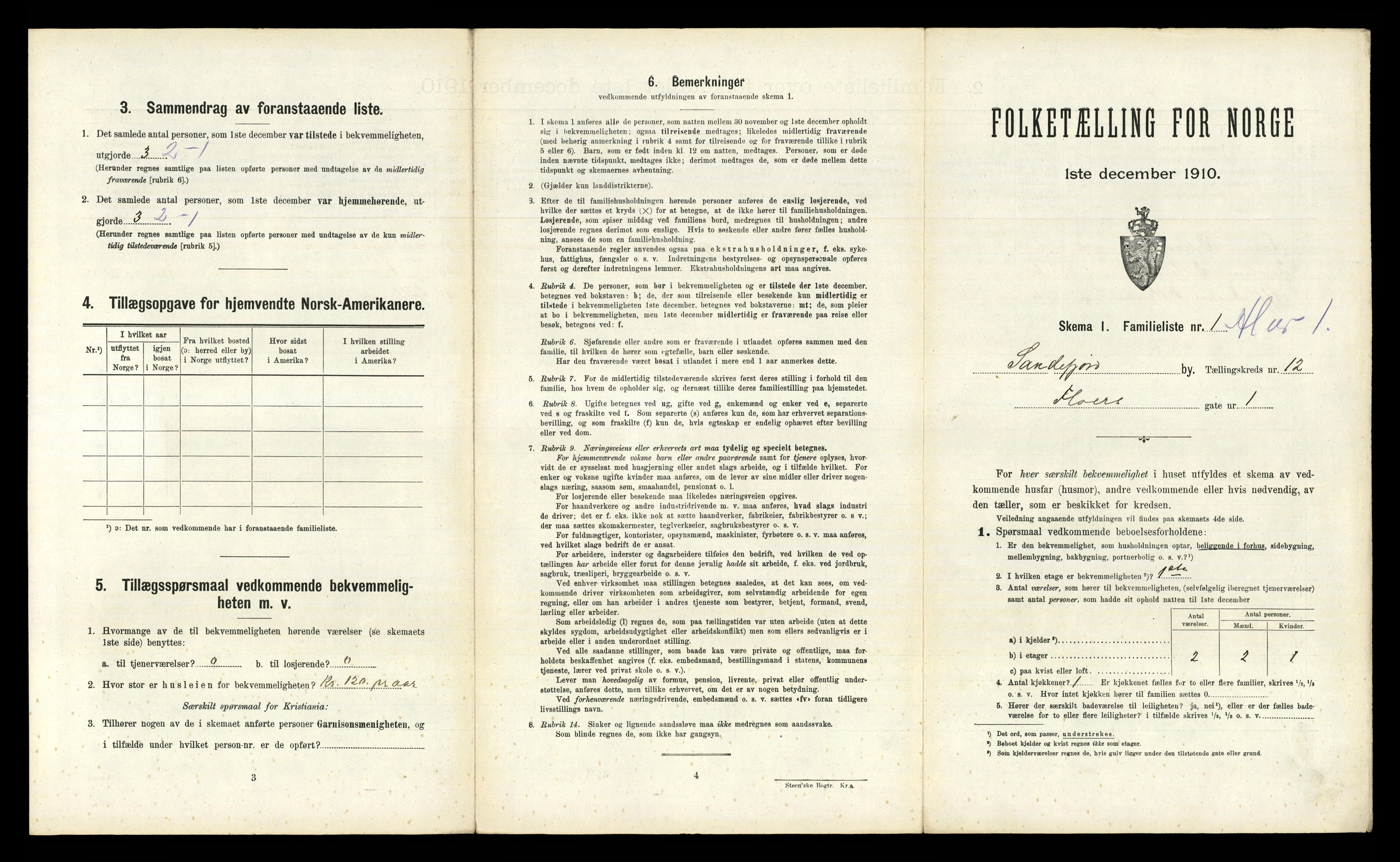 RA, 1910 census for Sandefjord, 1910, p. 3324