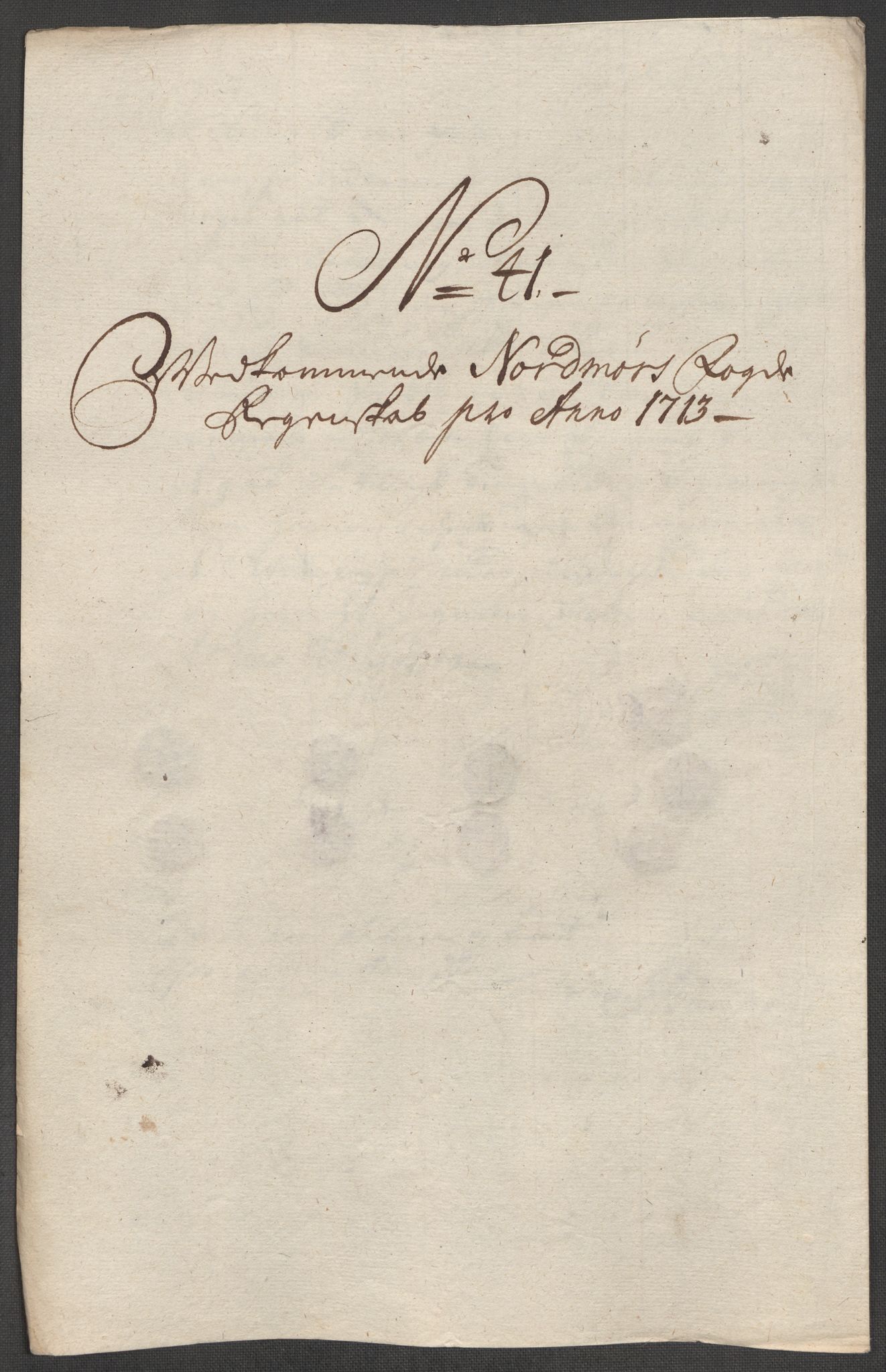 Rentekammeret inntil 1814, Reviderte regnskaper, Fogderegnskap, AV/RA-EA-4092/R56/L3747: Fogderegnskap Nordmøre, 1713, p. 229