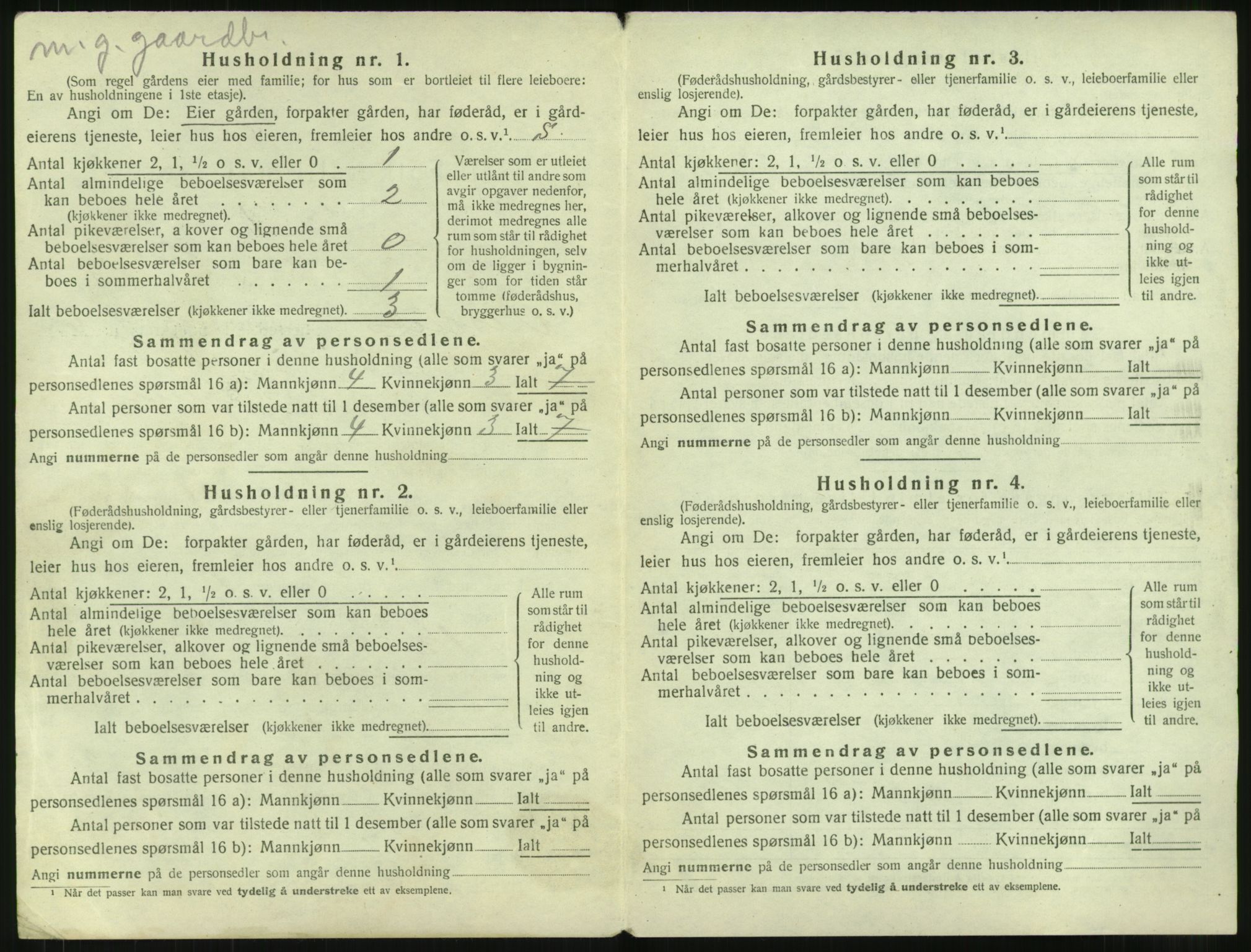 SAT, 1920 census for Vestnes, 1920, p. 648