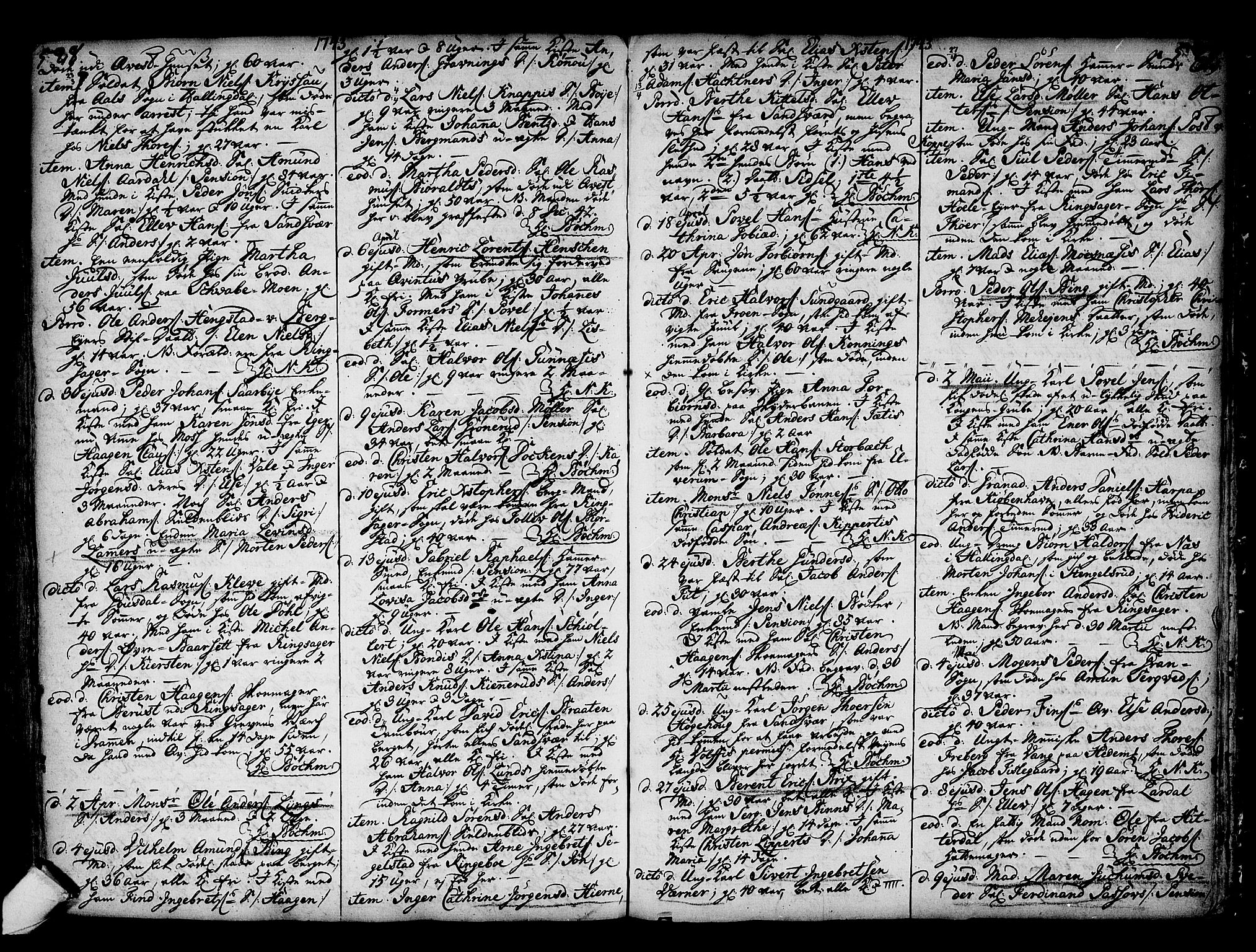 Kongsberg kirkebøker, SAKO/A-22/F/Fa/L0002: Parish register (official) no. I 2, 1721-1743, p. 528-529