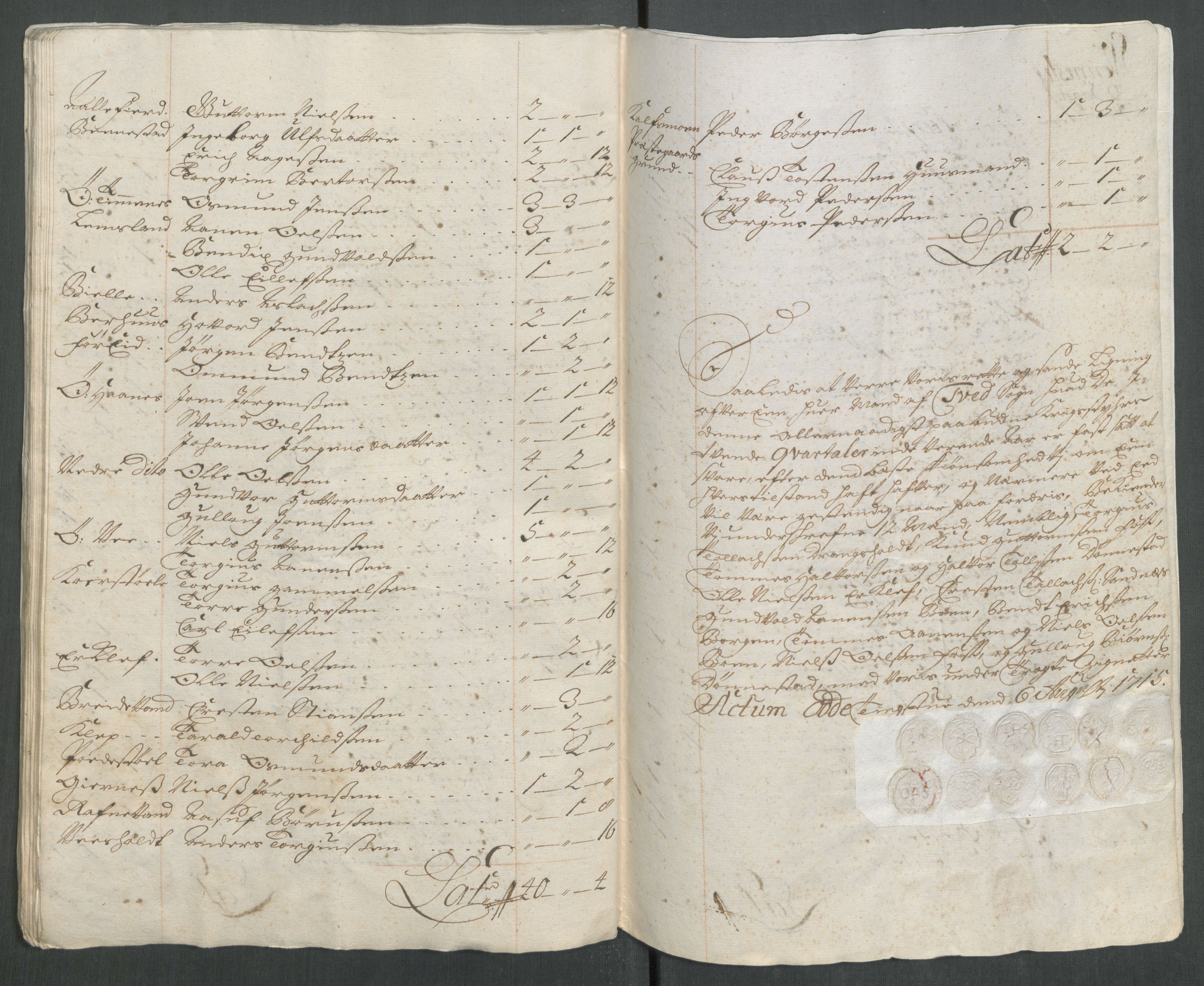 Rentekammeret inntil 1814, Reviderte regnskaper, Fogderegnskap, RA/EA-4092/R43/L2559: Fogderegnskap Lista og Mandal, 1715, p. 159