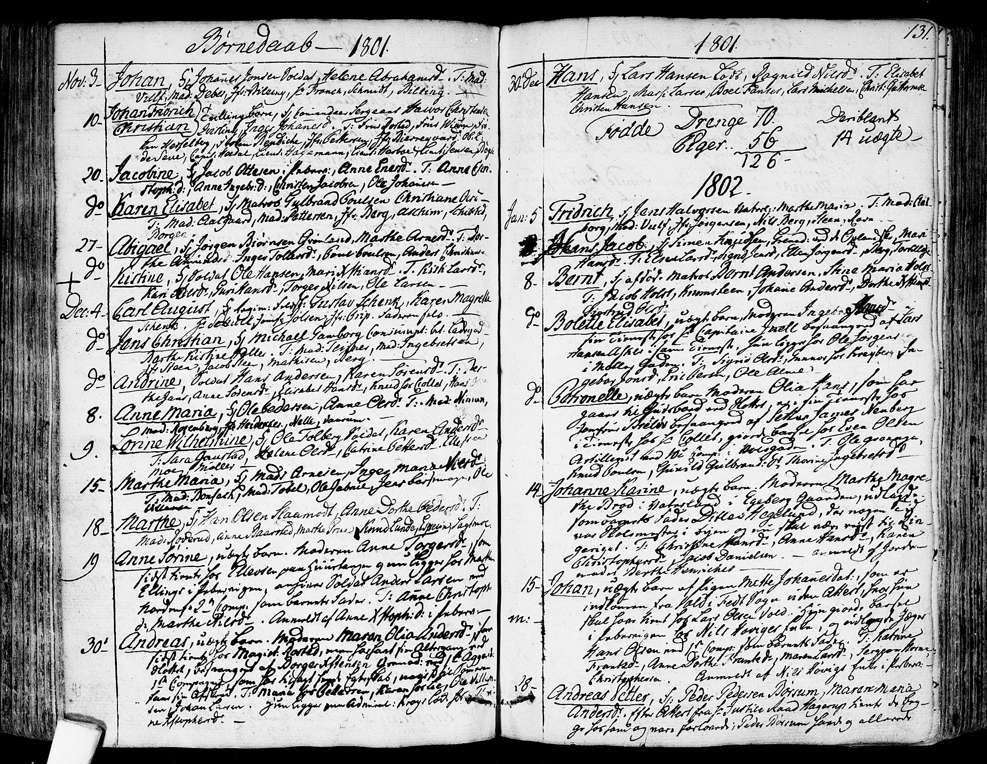 Garnisonsmenigheten Kirkebøker, SAO/A-10846/F/Fa/L0003: Parish register (official) no. 3, 1777-1809, p. 131