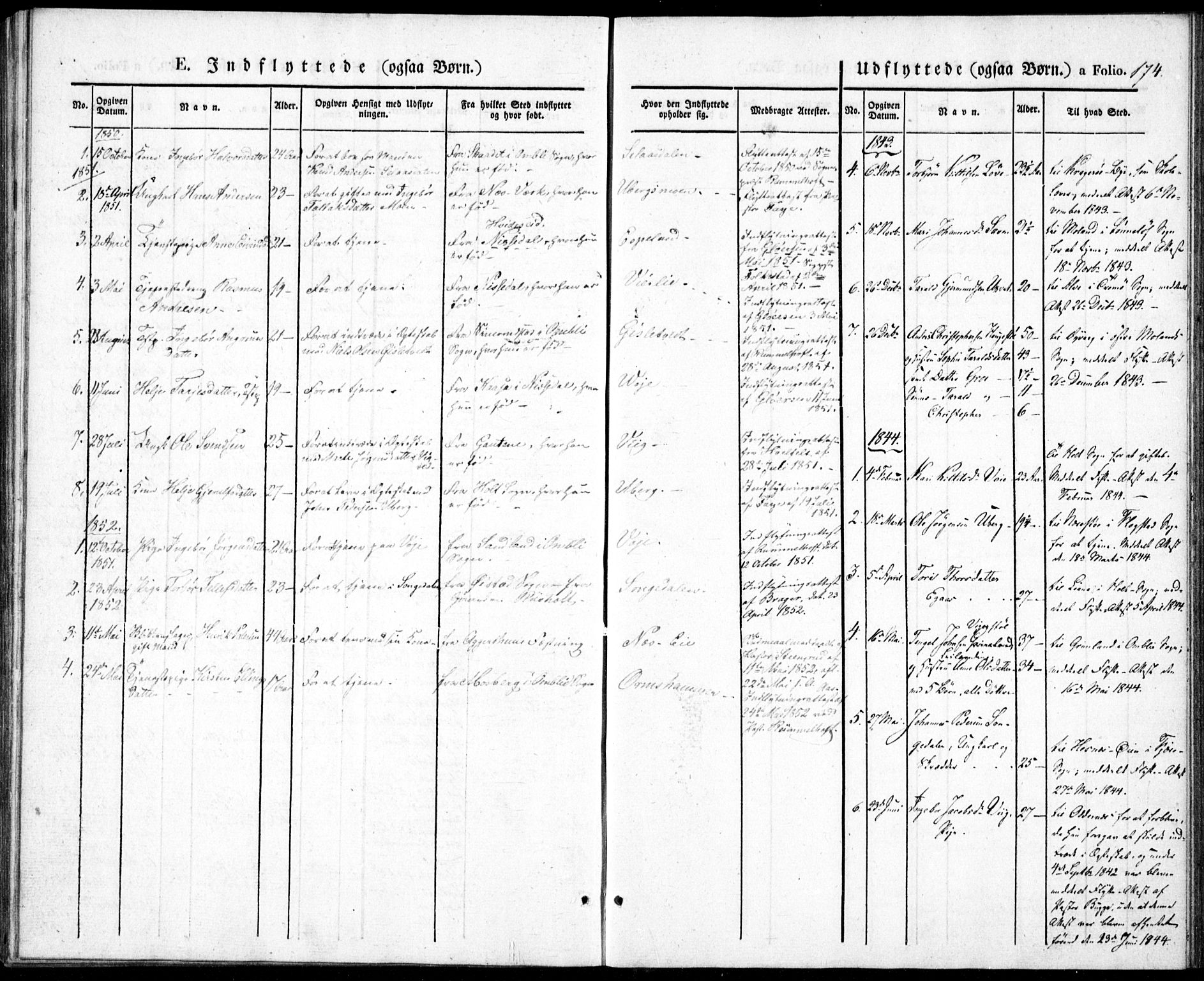 Gjerstad sokneprestkontor, AV/SAK-1111-0014/F/Fa/Fab/L0002: Parish register (official) no. A 2, 1835-1852, p. 174