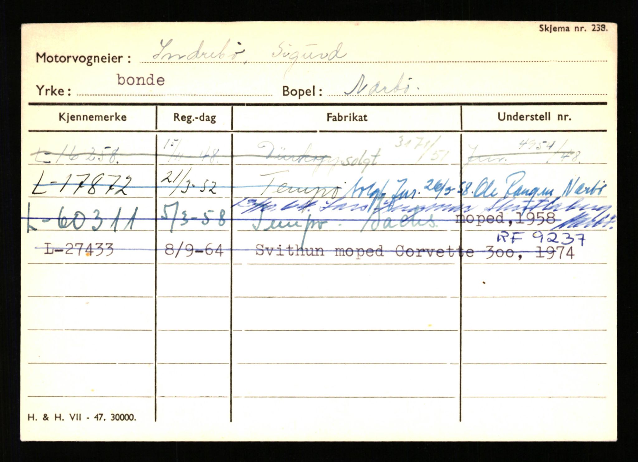 Stavanger trafikkstasjon, SAST/A-101942/0/H/L0017: Høymark - Isaksen, 1930-1971, p. 2512