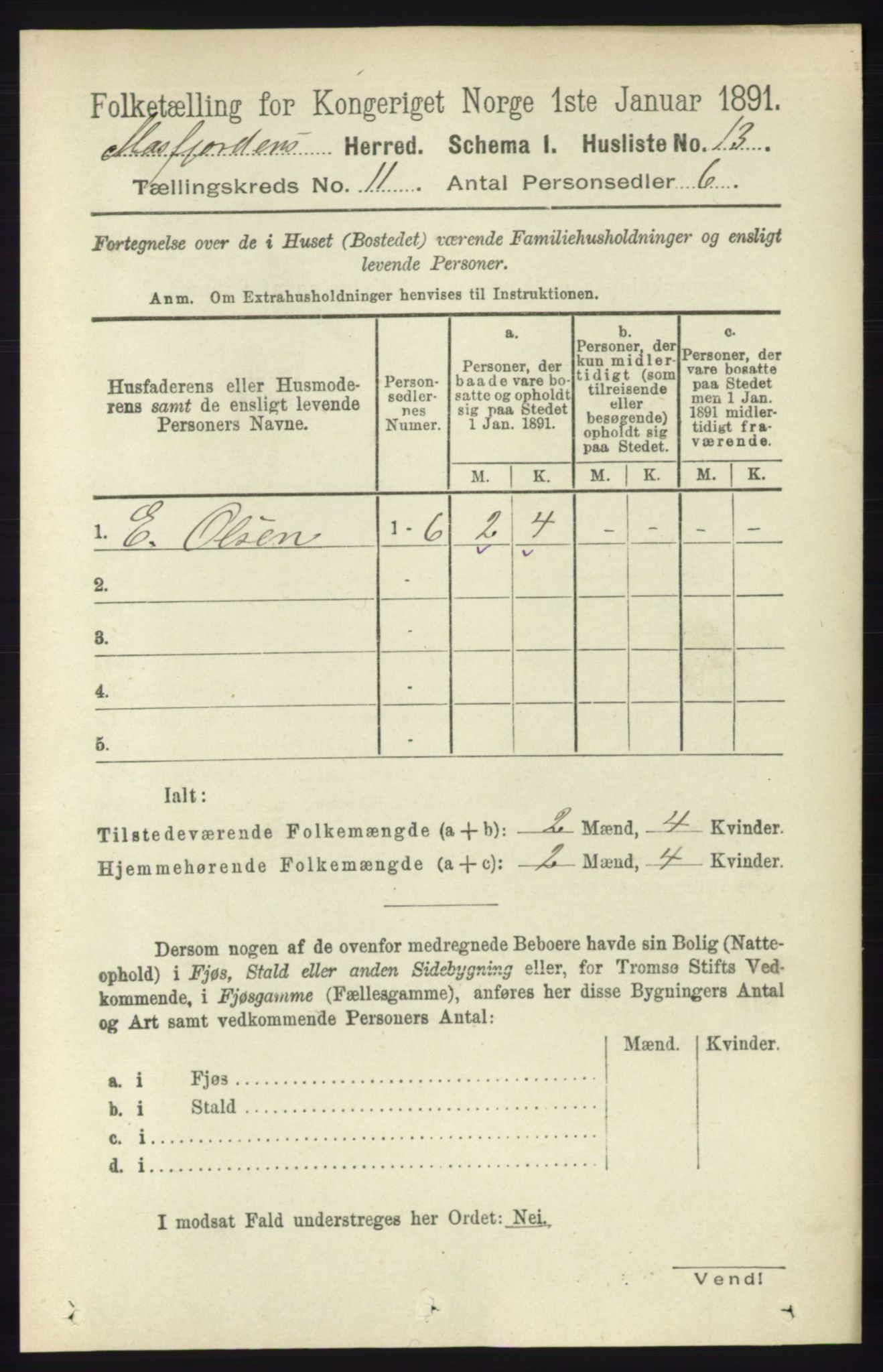 RA, 1891 census for 1266 Masfjorden, 1891, p. 2255