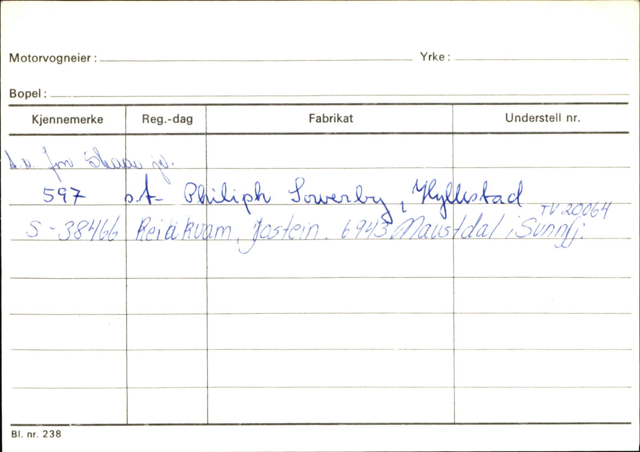 Statens vegvesen, Sogn og Fjordane vegkontor, AV/SAB-A-5301/4/F/L0132: Eigarregister Askvoll A-Å. Balestrand A-Å, 1945-1975, p. 1106