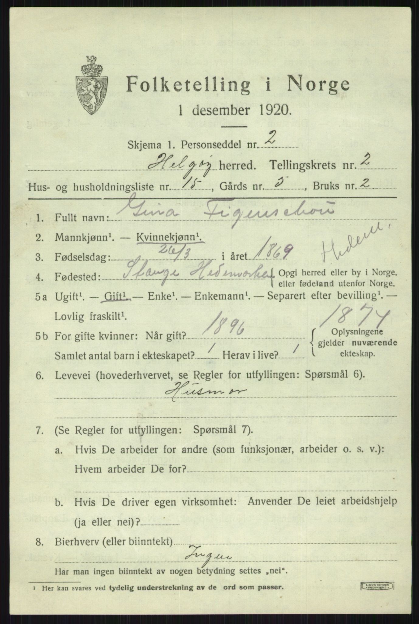 SATØ, 1920 census for Helgøy, 1920, p. 1379