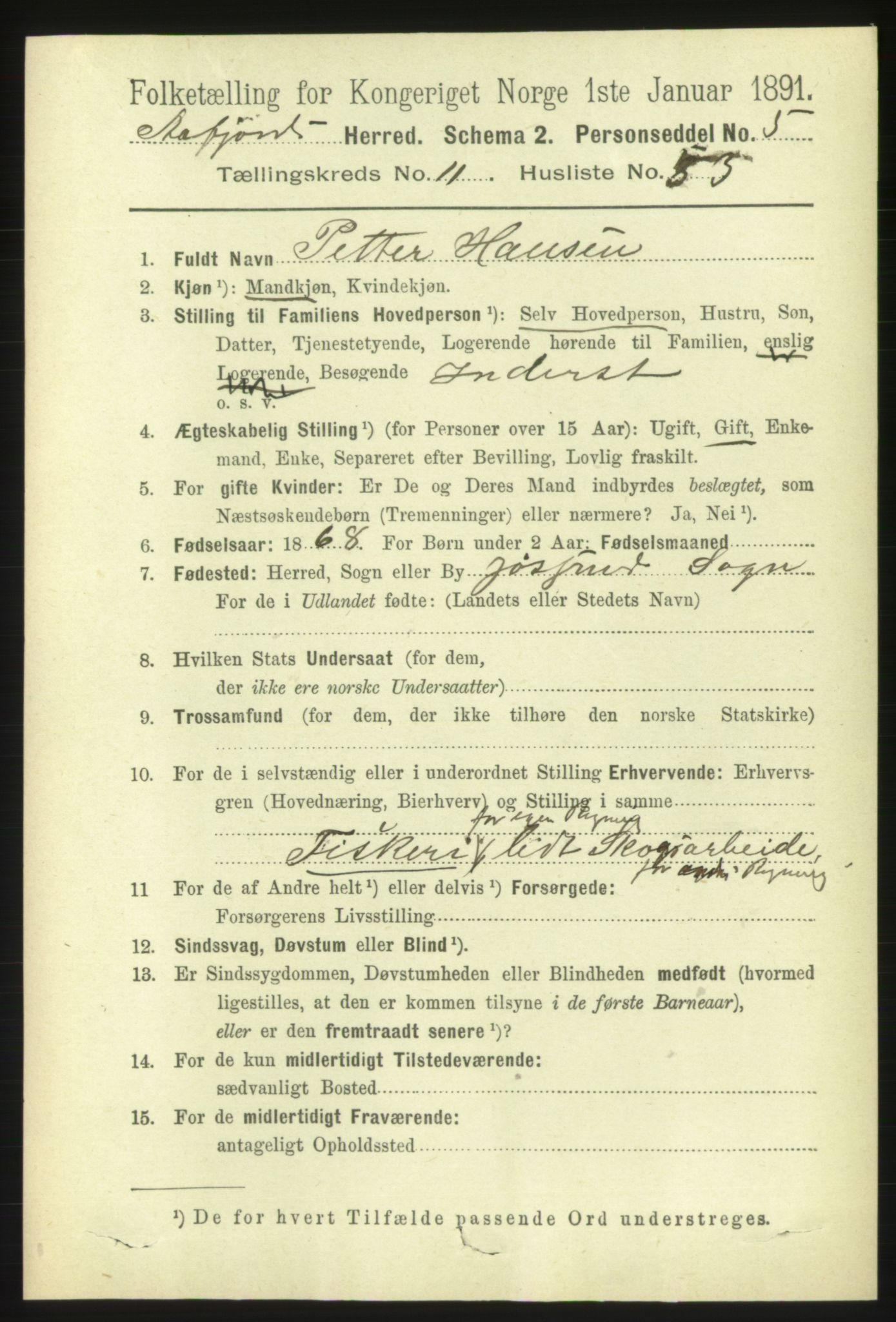 RA, 1891 census for 1630 Åfjord, 1891, p. 3681