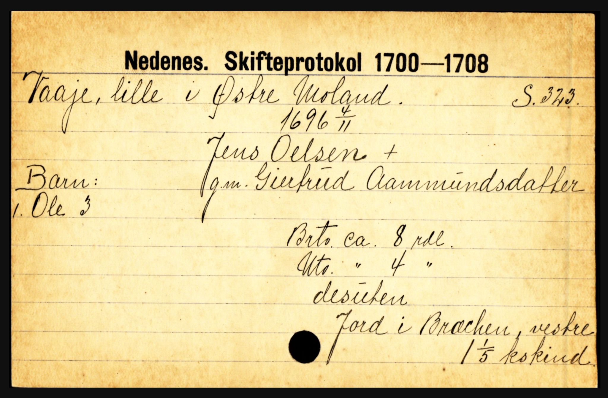 Nedenes sorenskriveri før 1824, AV/SAK-1221-0007/H, p. 33581