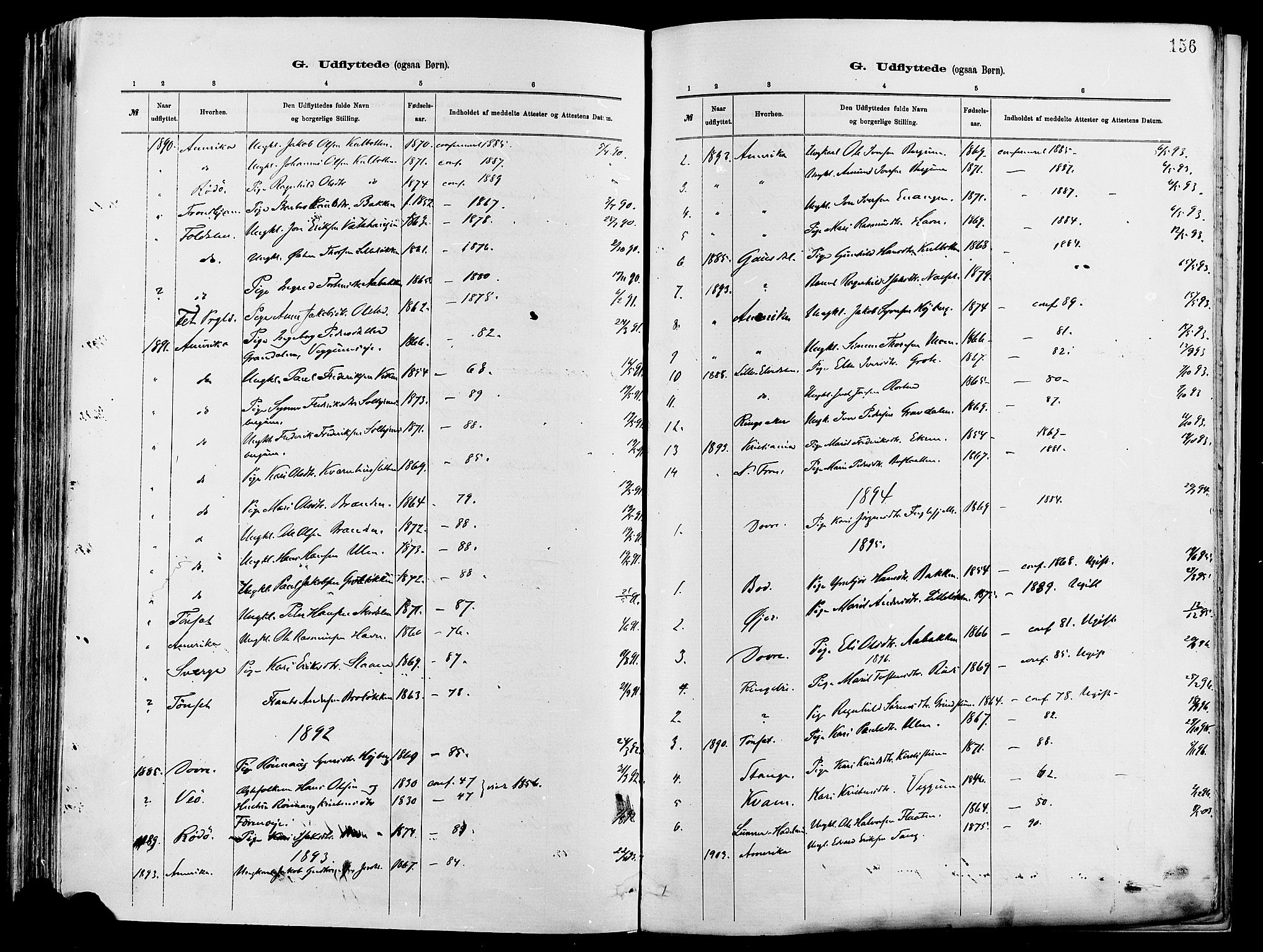 Vågå prestekontor, SAH/PREST-076/H/Ha/Haa/L0008: Parish register (official) no. 8, 1886-1904, p. 156