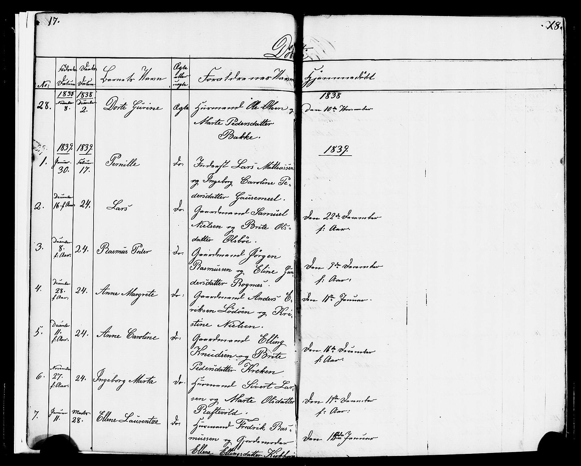 Hornindal sokneprestembete, SAB/A-82401/H/Haa/Haaa/L0001: Parish register (official) no. A 1, 1837-1866, p. 16-17